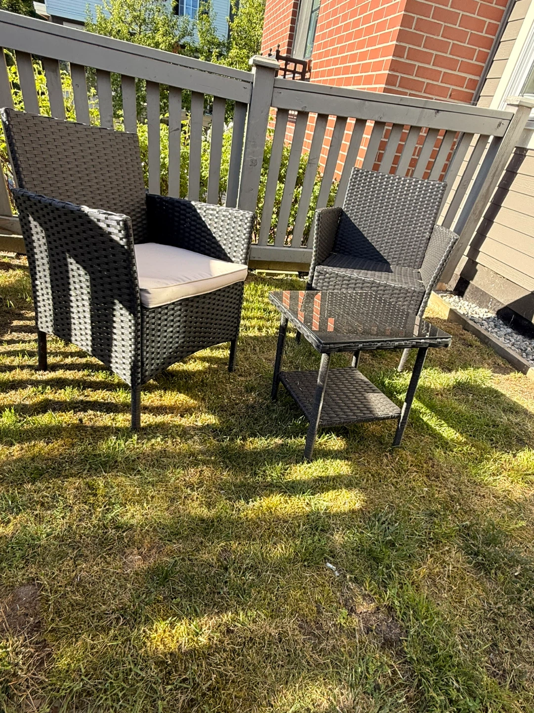 Wicker patio set with table and chairs - photo 2