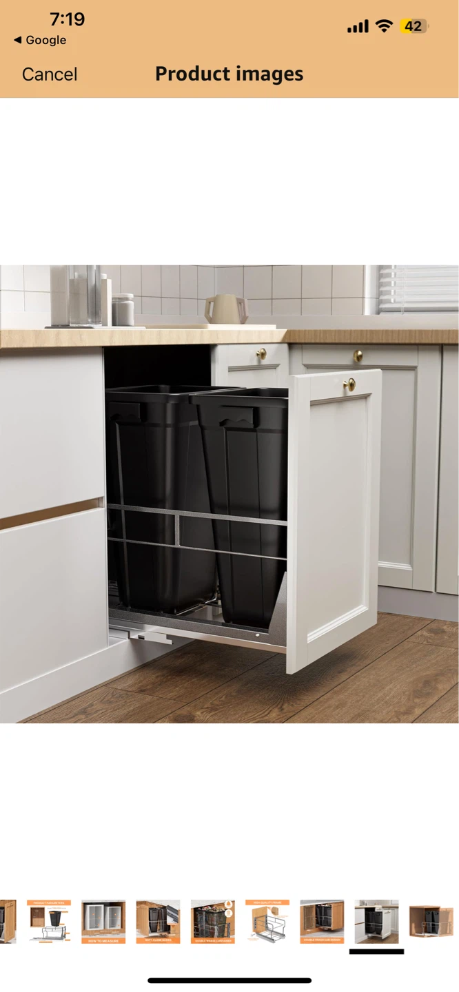 YJHome Pull Out Trash Can Shelf With Door Mounting Kit