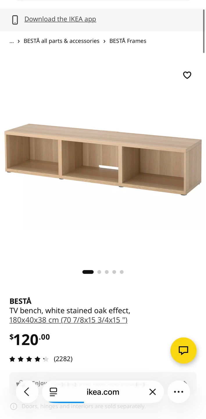 IKEA BESTA TV Bench Stained Oak Effect