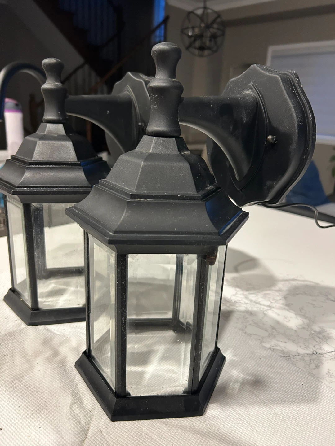 Black Outdoor Wall Lanterns (Set of 2) - photo 2