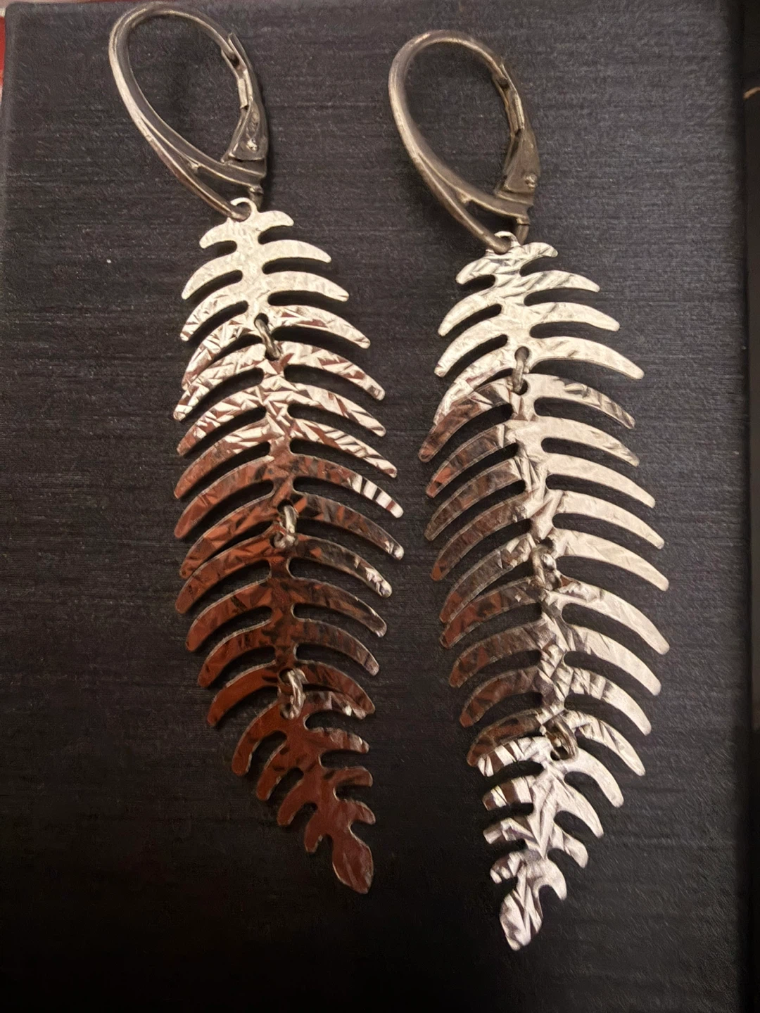 Sterling Silver 925 Leaf Dangle Earrings - photo 4