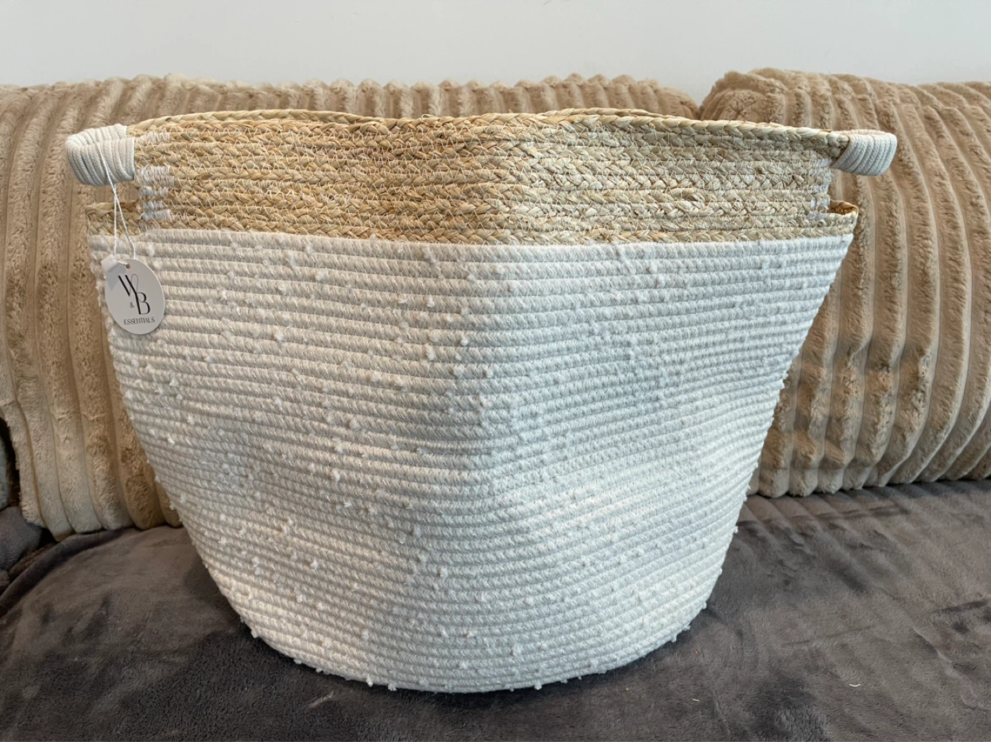 Jute and Cotton Storage Basket - photo 2