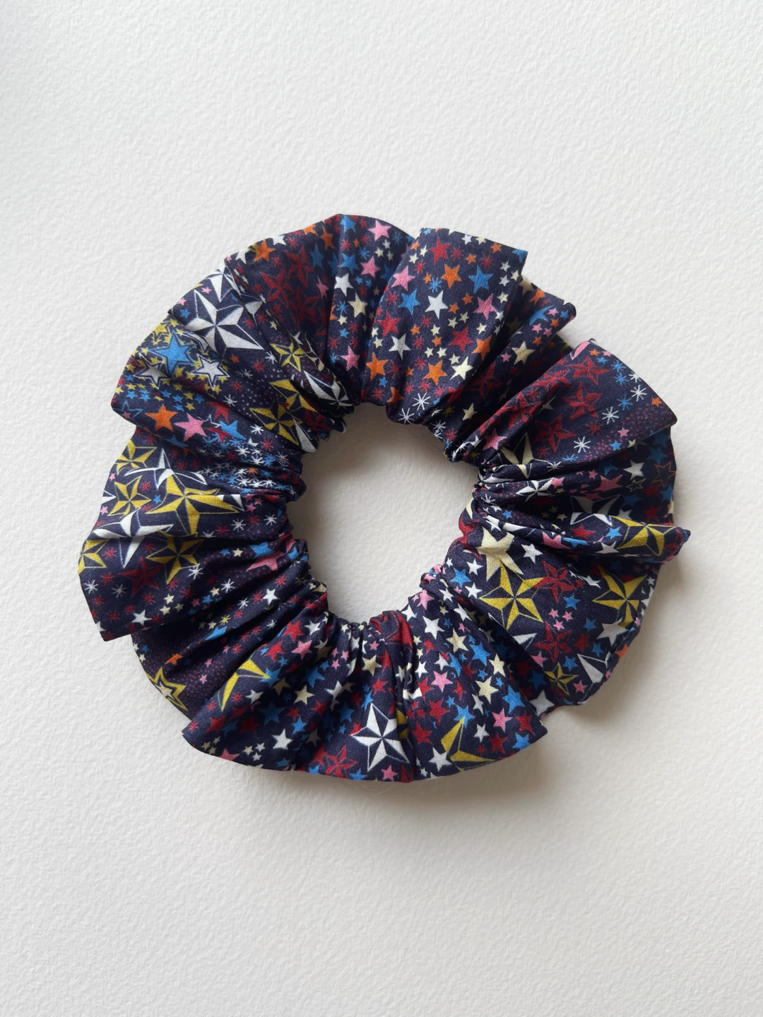UK fabric Navy Star Print Scrunchie - photo 2
