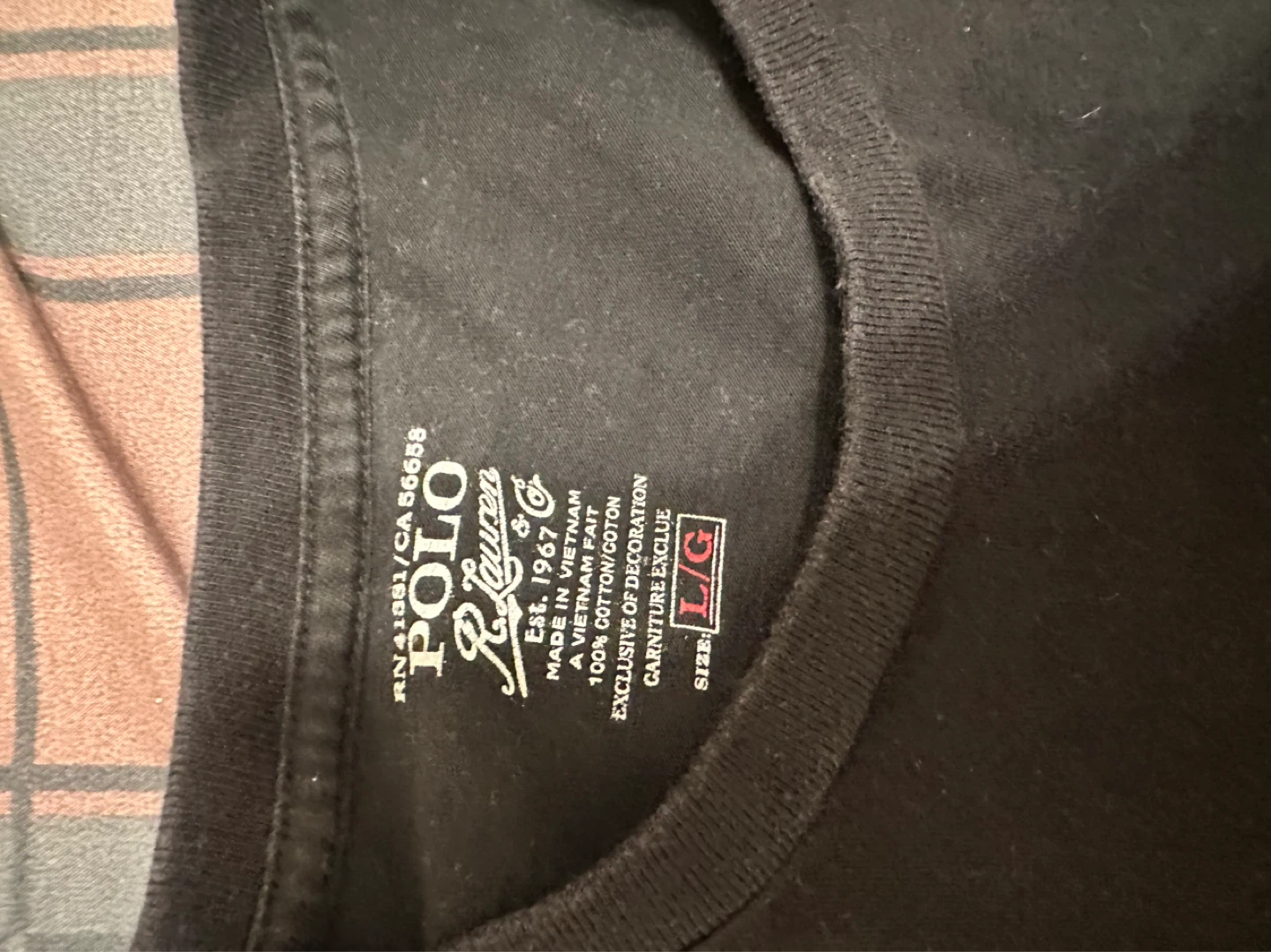 Polo Ralph Lauren Black T-Shirt - Size L/G
