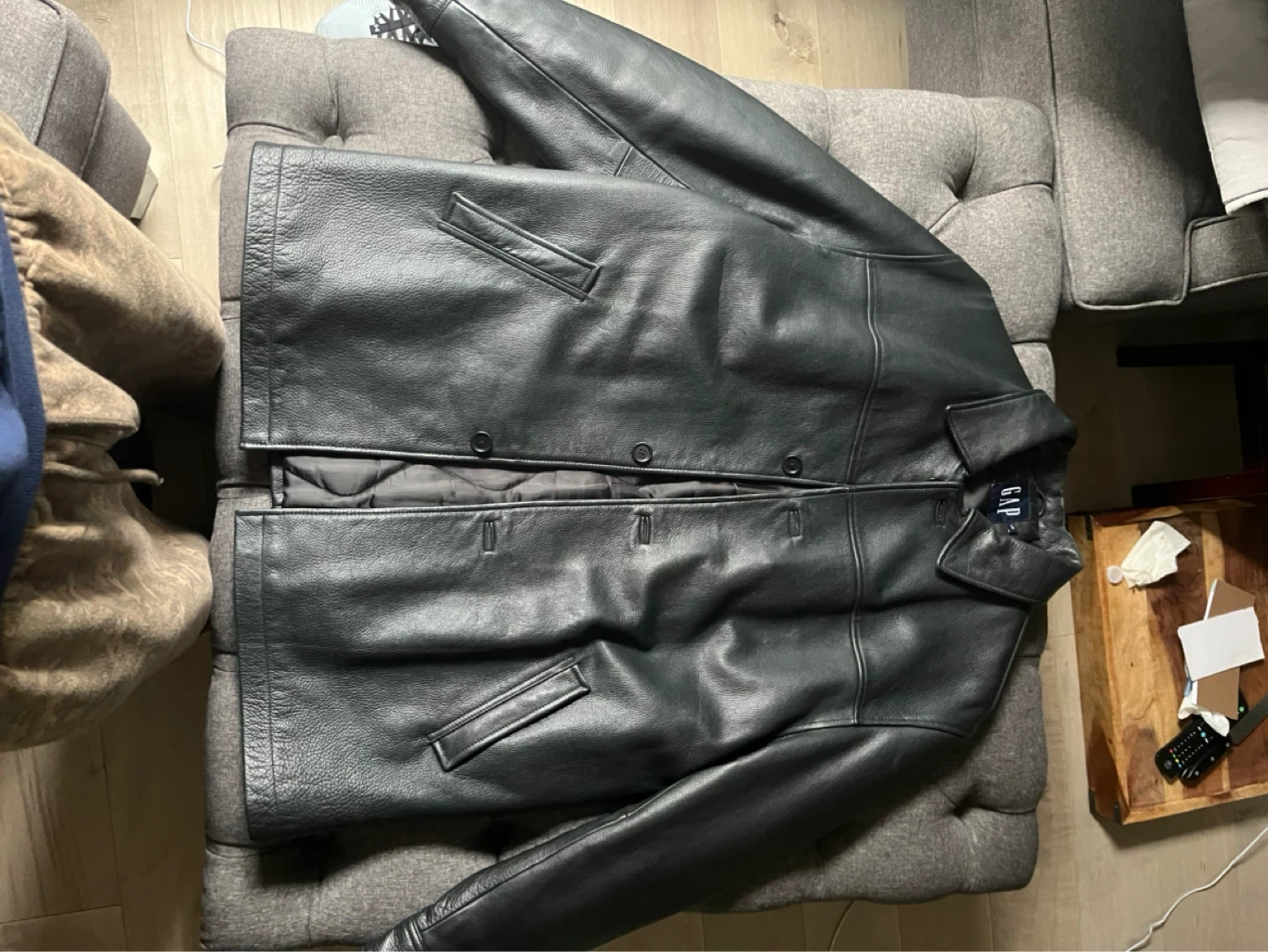 GAP Black Leather Jacket - photo 2