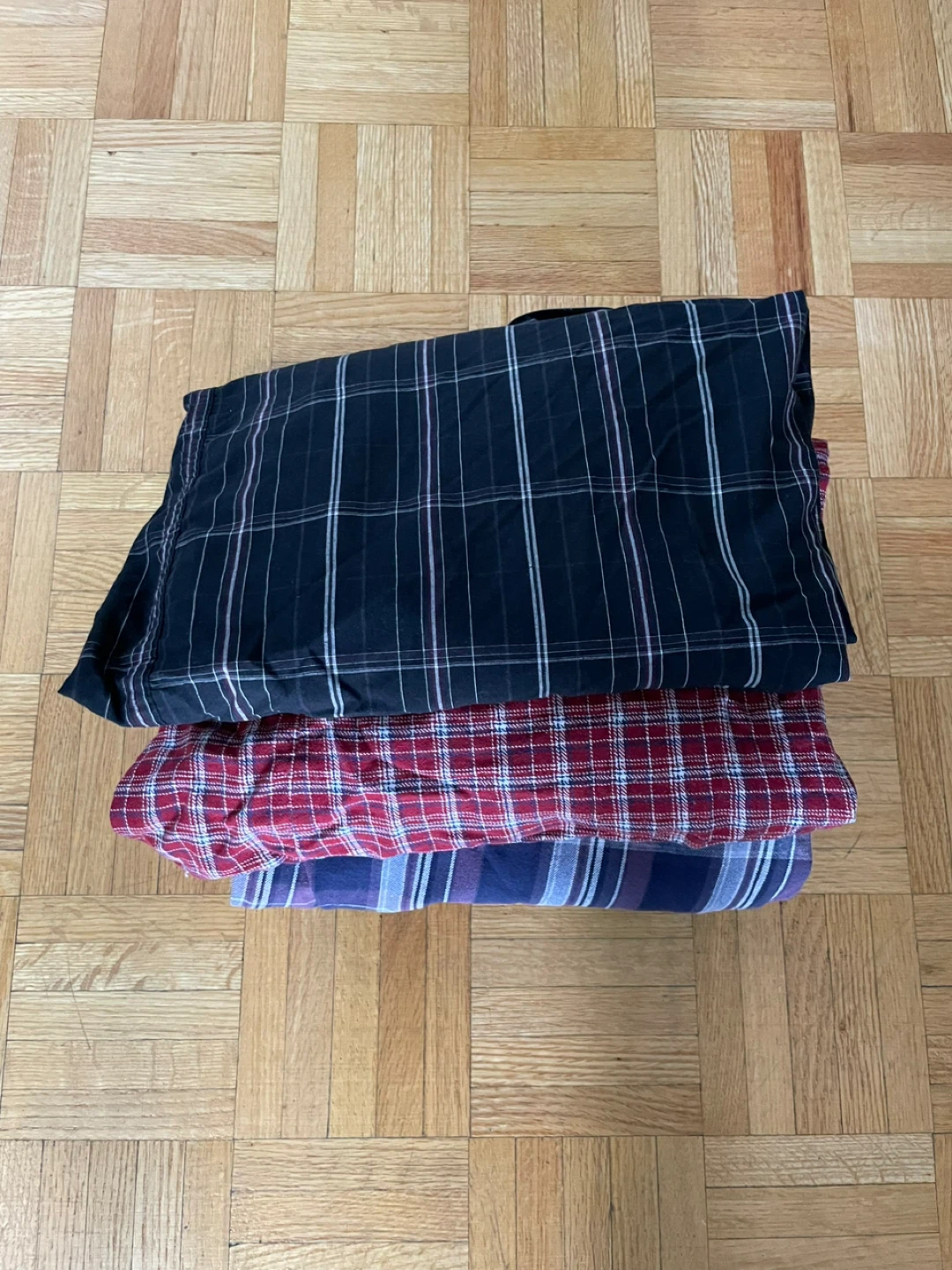 3 Men's Plaid Button-Up Shirts