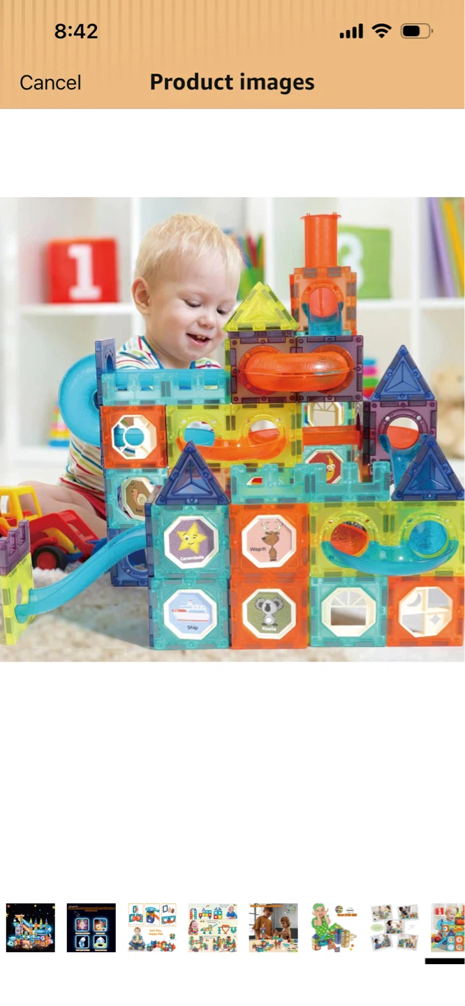 Brand New-Magnetic Building Blocks Ball Run Toy Set