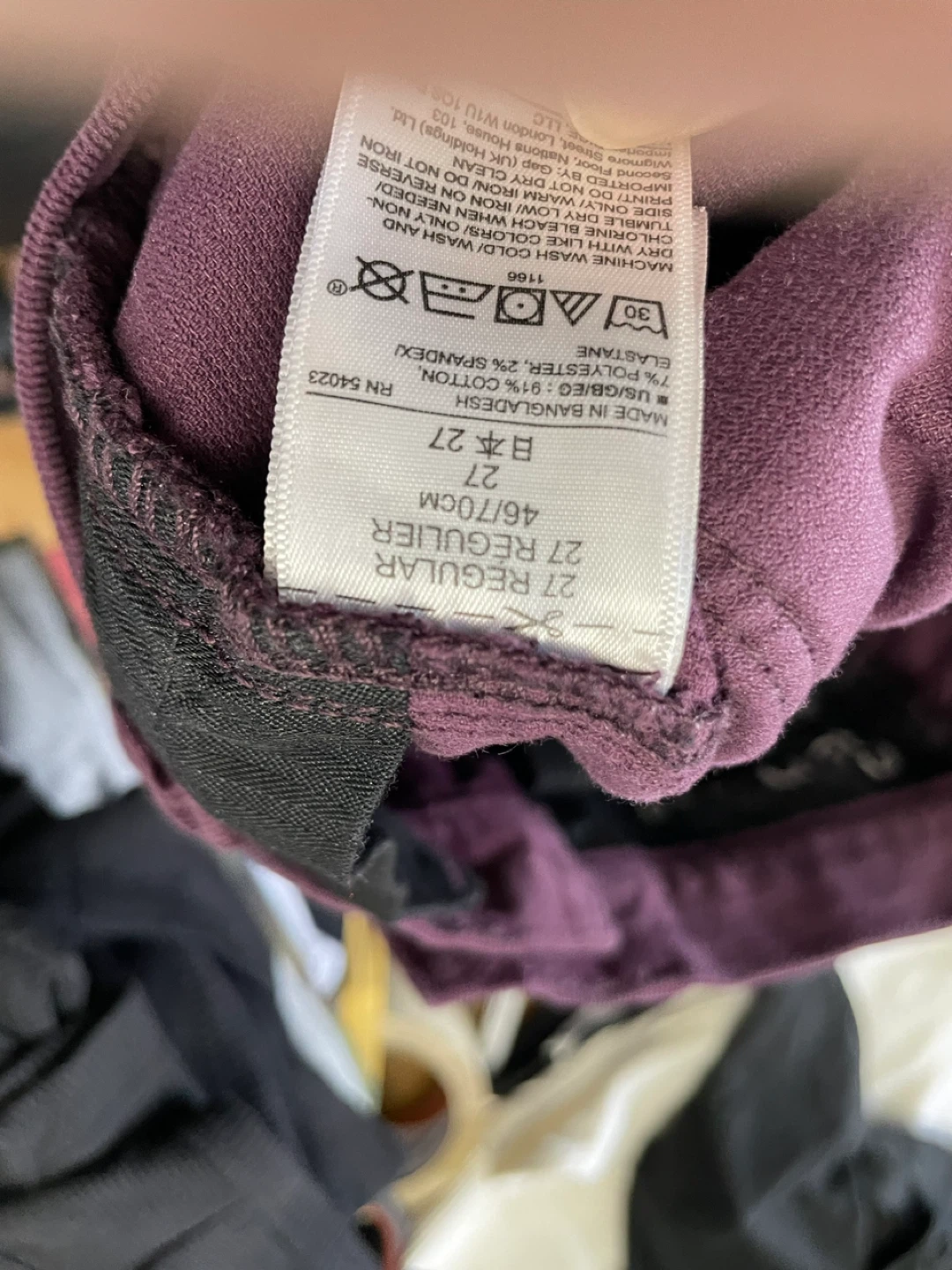 Gap 1969 True Skinny Corduroy Pants Size 27 Purple - photo 2