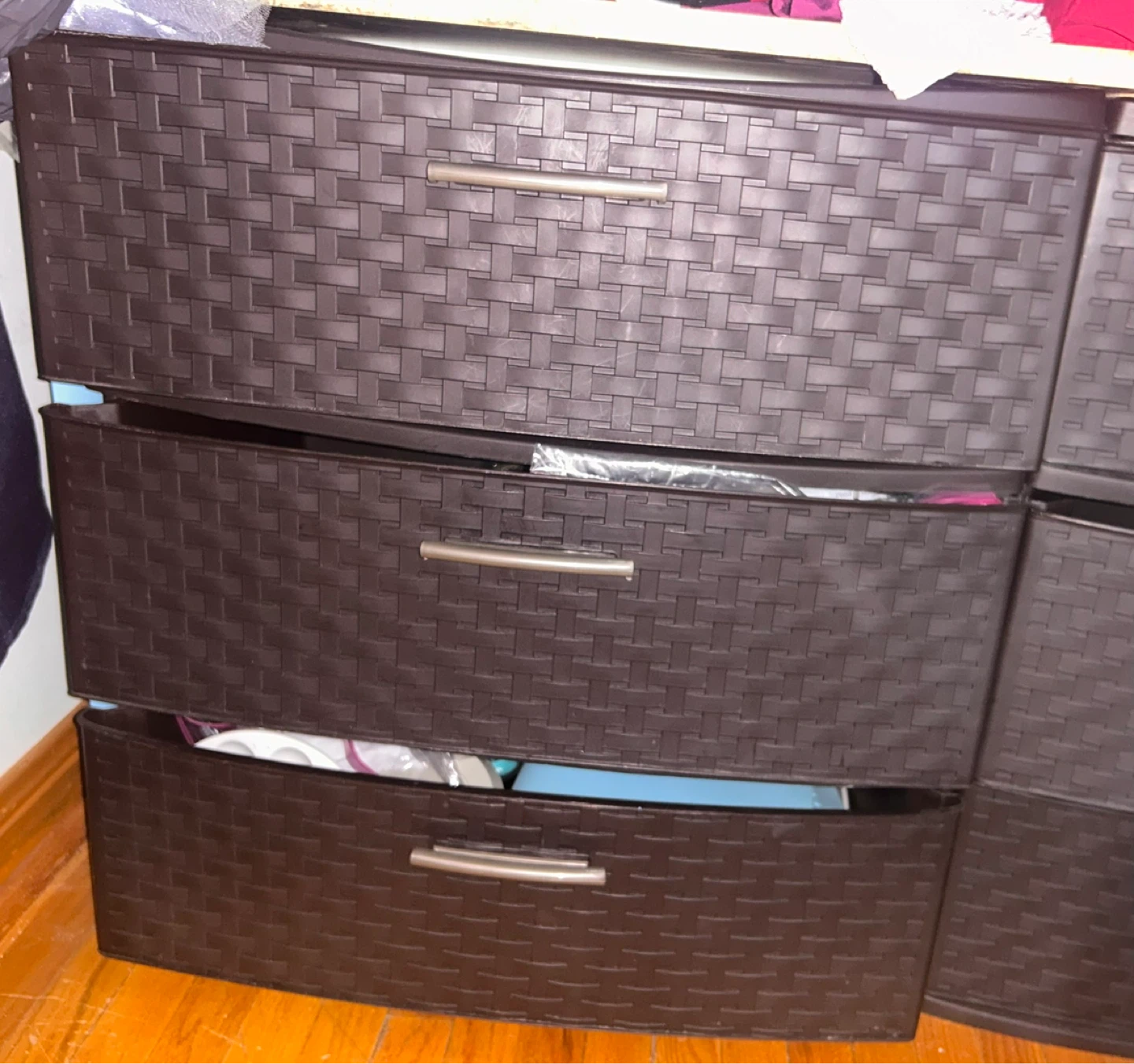 For two!! Sterilite 3 Drawer Wide Weave Tower