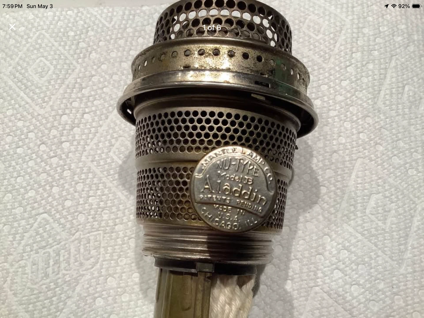 #1 Vt Aladdin Mantle Lamp Model B Burner 🐞 - photo 2