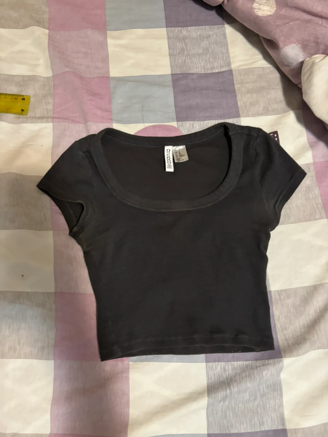 H&M Divided Black Ribbed Cropped Top - photo 3