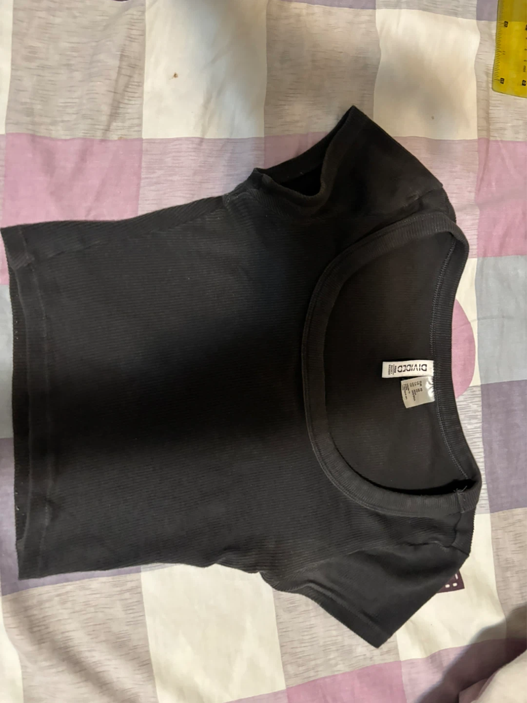 H&M Divided Black Ribbed Cropped Top - photo 2