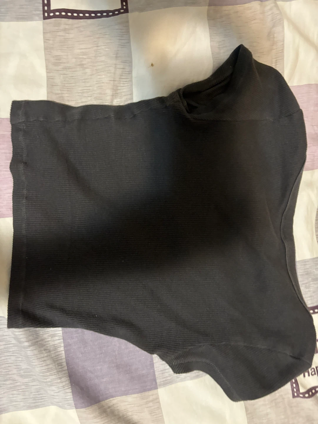 H&M Divided Black Ribbed Cropped Top