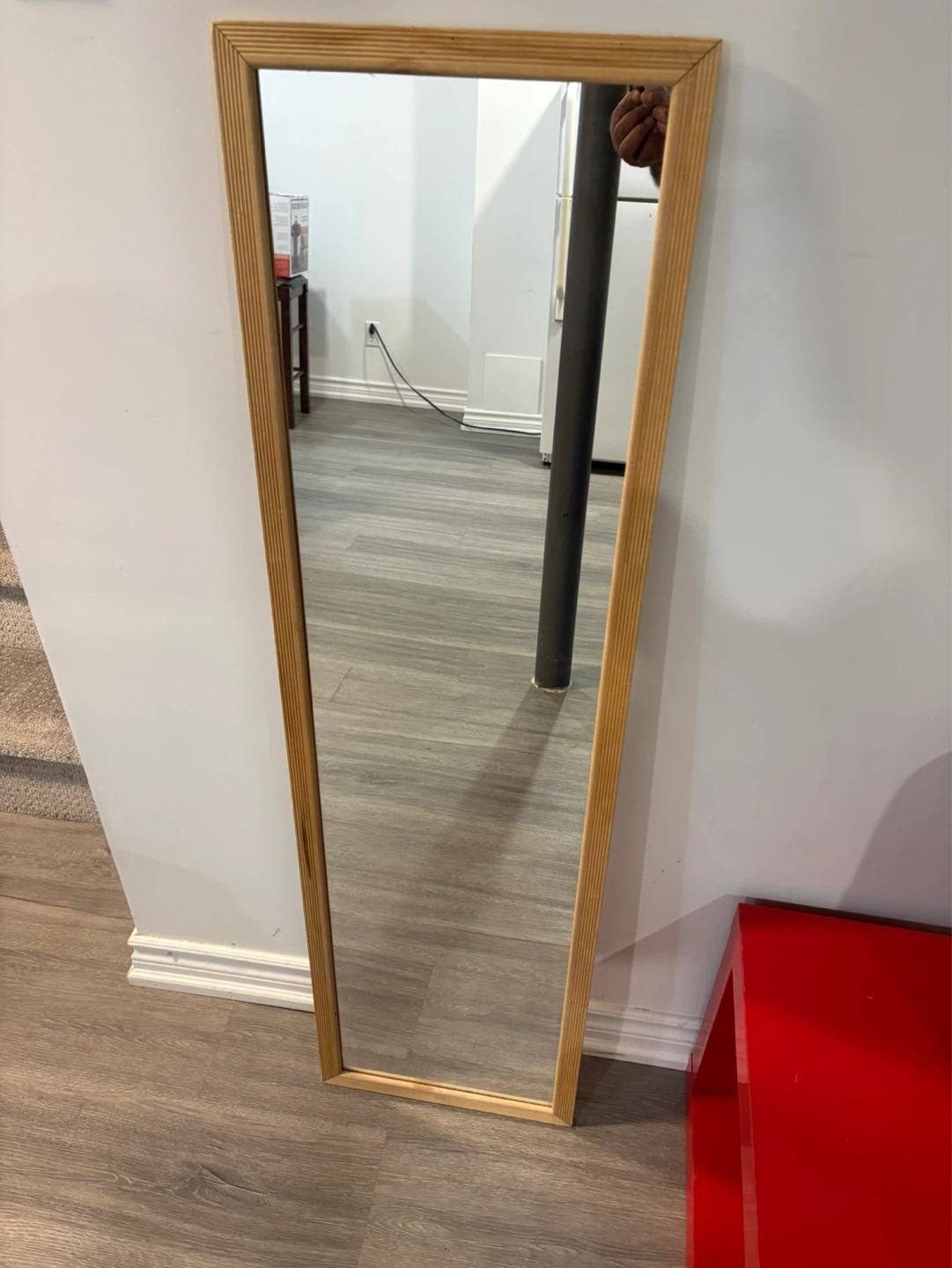 Tall Wooden Framed Mirror