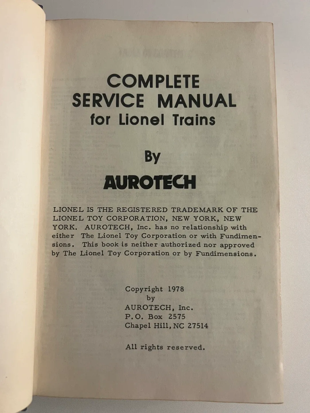 Complete Service Manual for Lionel Trains by AUROTECH - photo 5