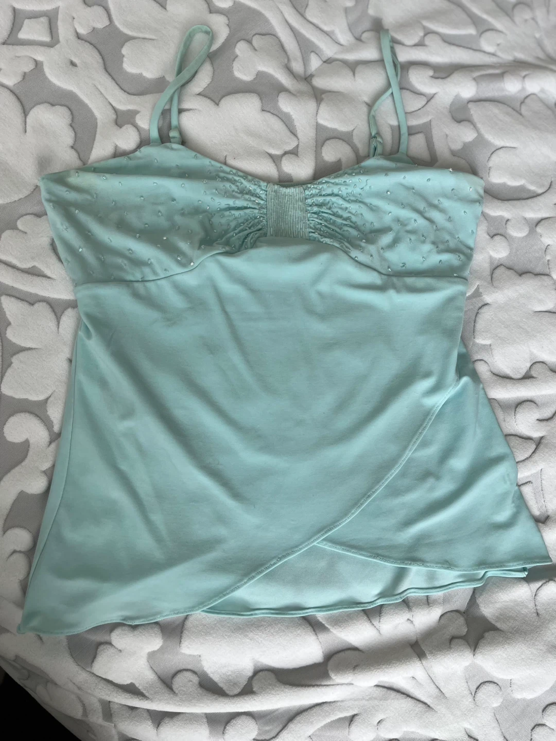 Light Blue Beaded Camisole Top