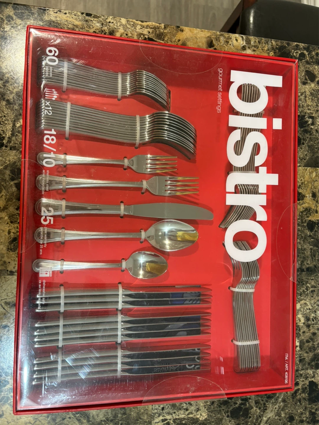 Bistro 60 Piece 18/10 Stainless Steel Cutlery Set