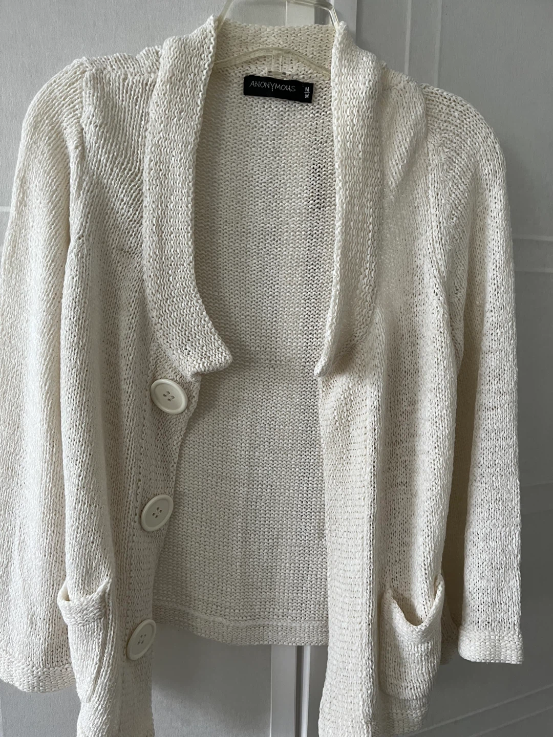 White Cardigan Sweater Size M