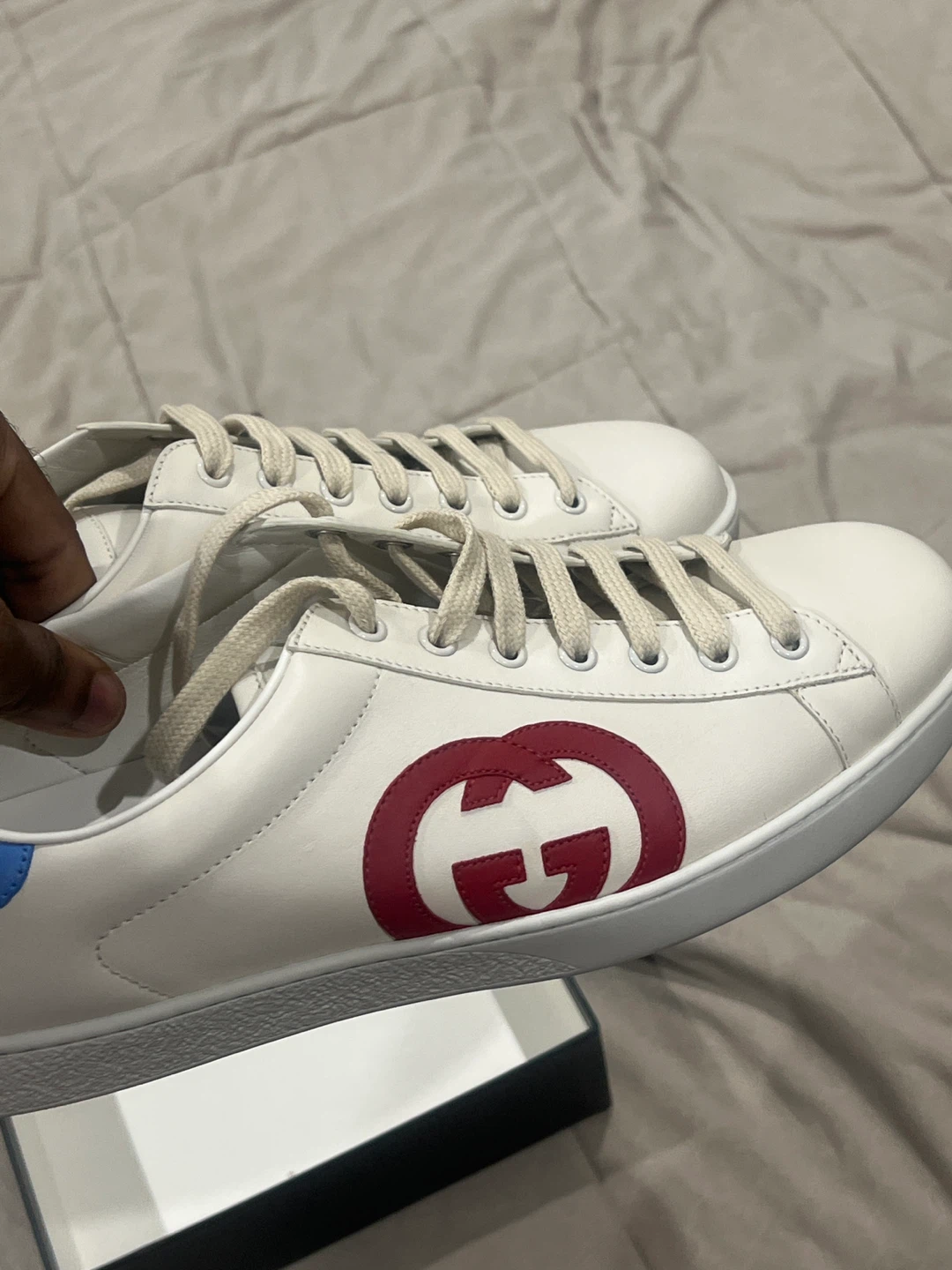 Gucci Miro Soft Street Sneaker G10 White Red Blue Leather