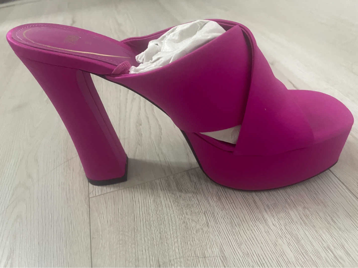ZARA Fuchsia Platform Mules - Size 38