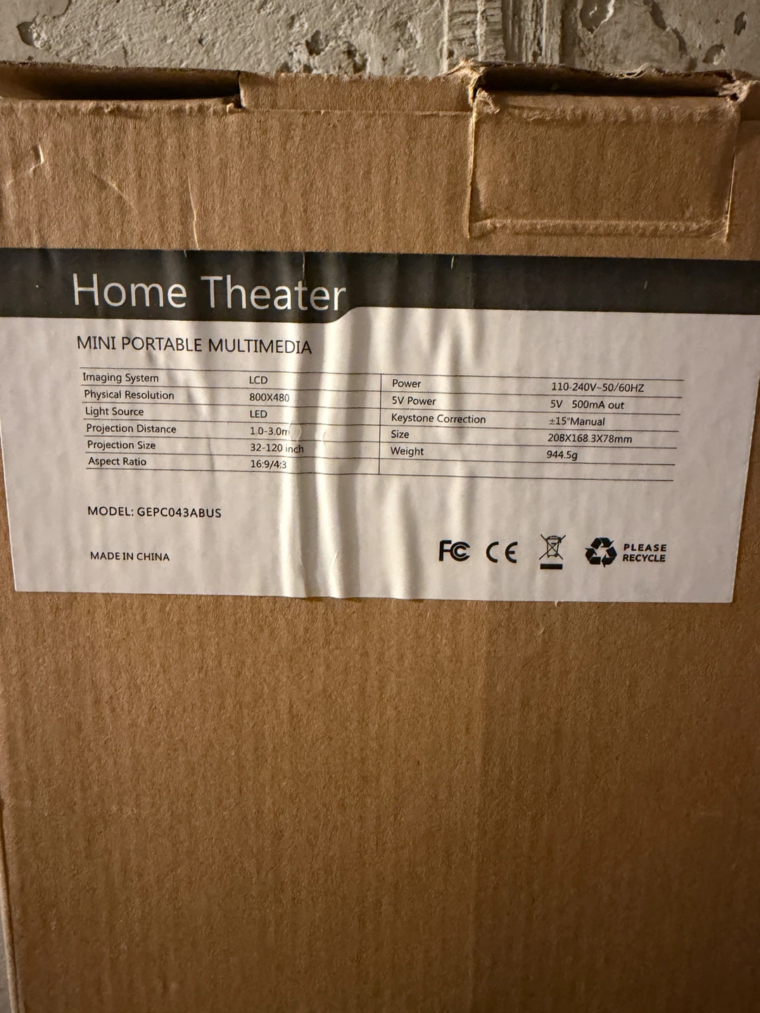 Brand New Mini Portable Home Theater Projector – In Box - photo 2