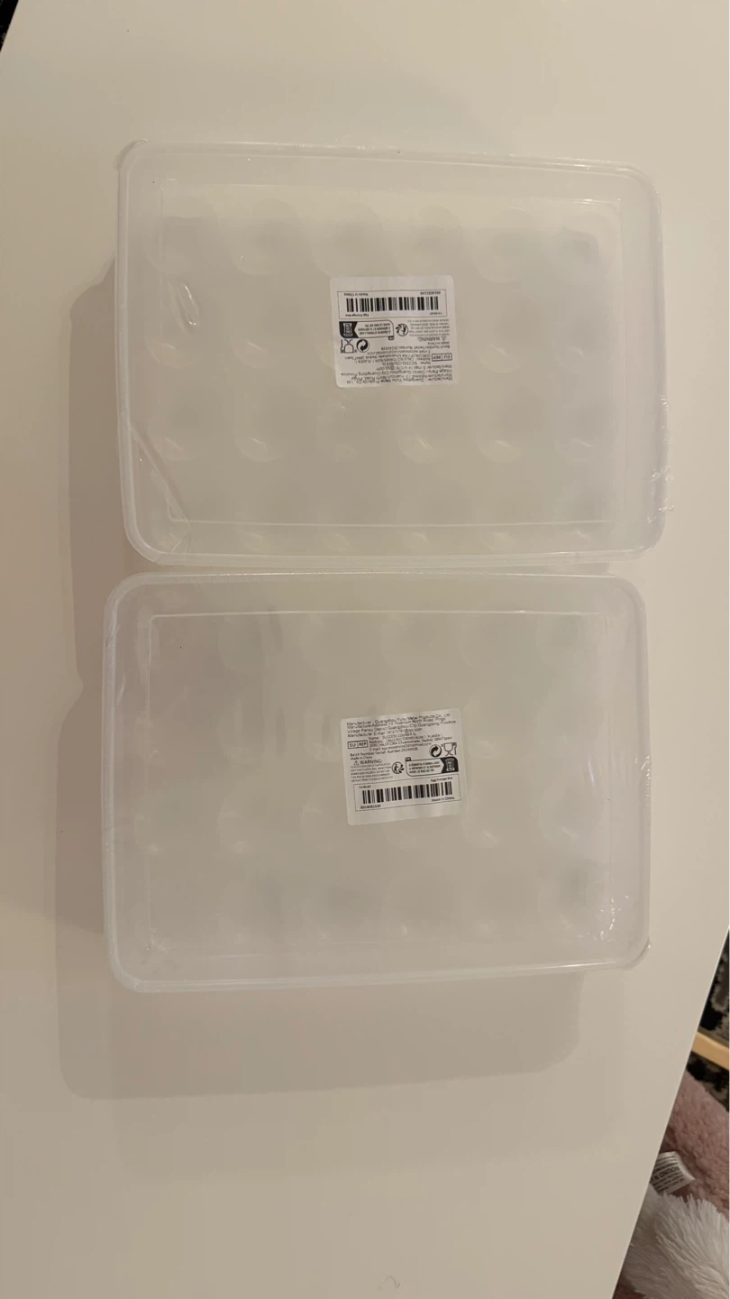 Clear Plastic Egg Containers - Set of 2