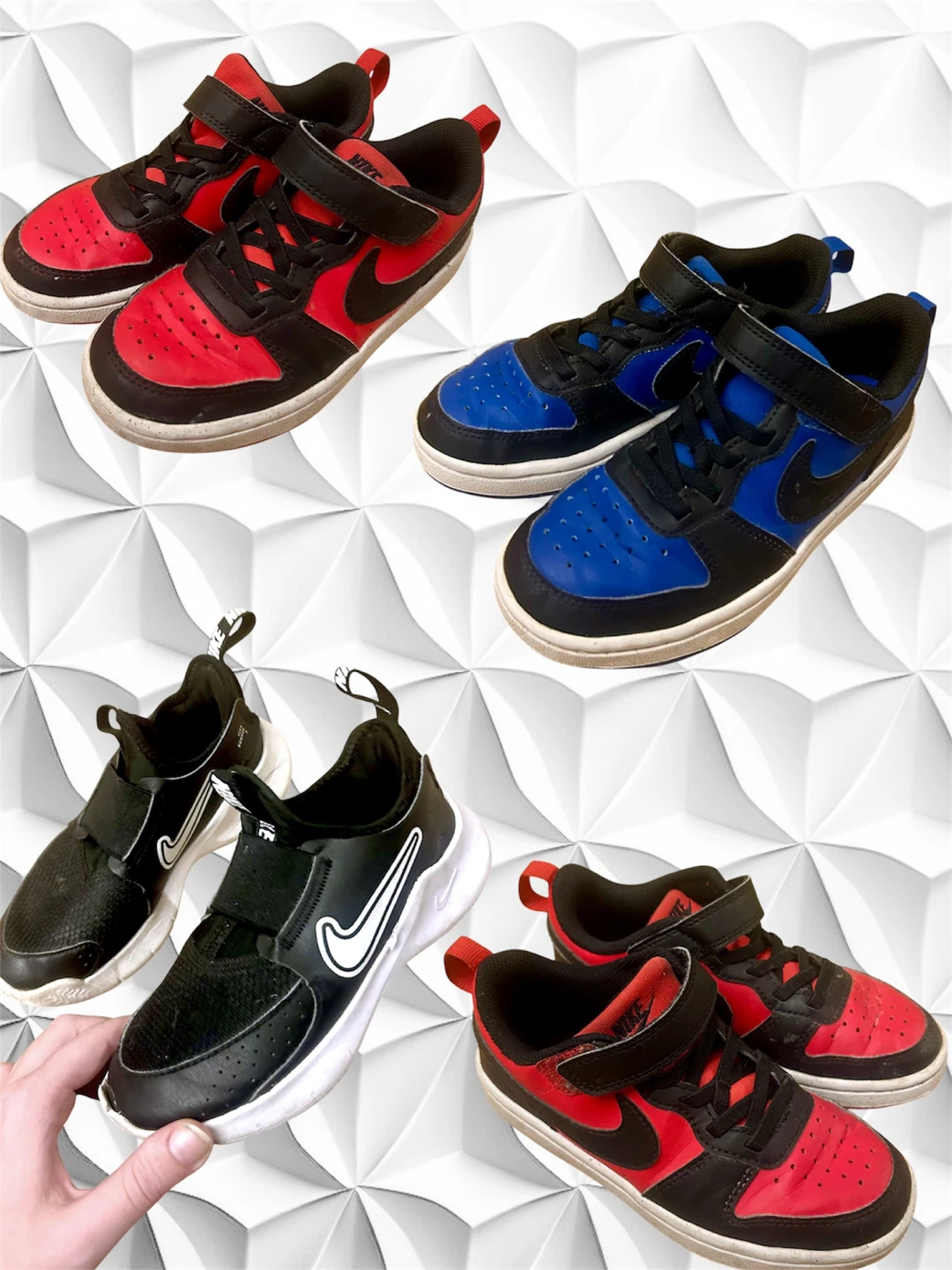 4 Pairs of Nike Kids Sneakers Bundle Size 12C - photo 2
