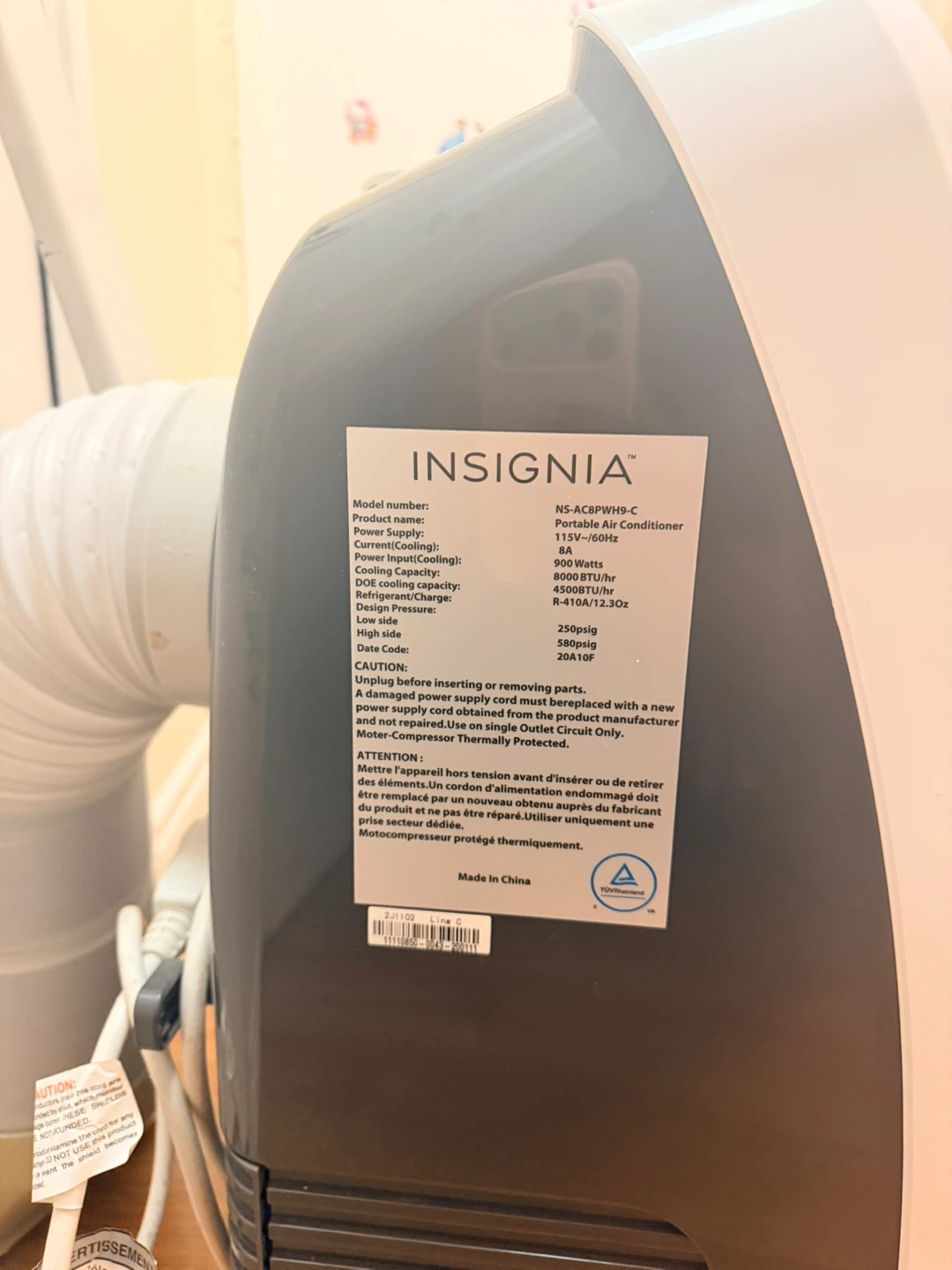 Insignia Portable Air Conditioner NS-AC8PWH9-C - photo 2