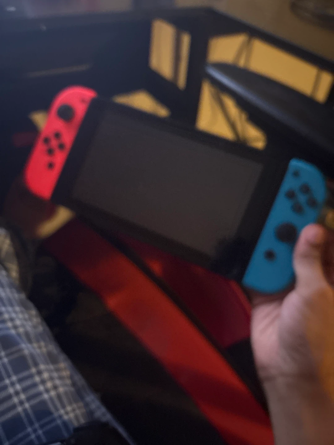 Nintendo Switch with Red and Blue Joy-Cons