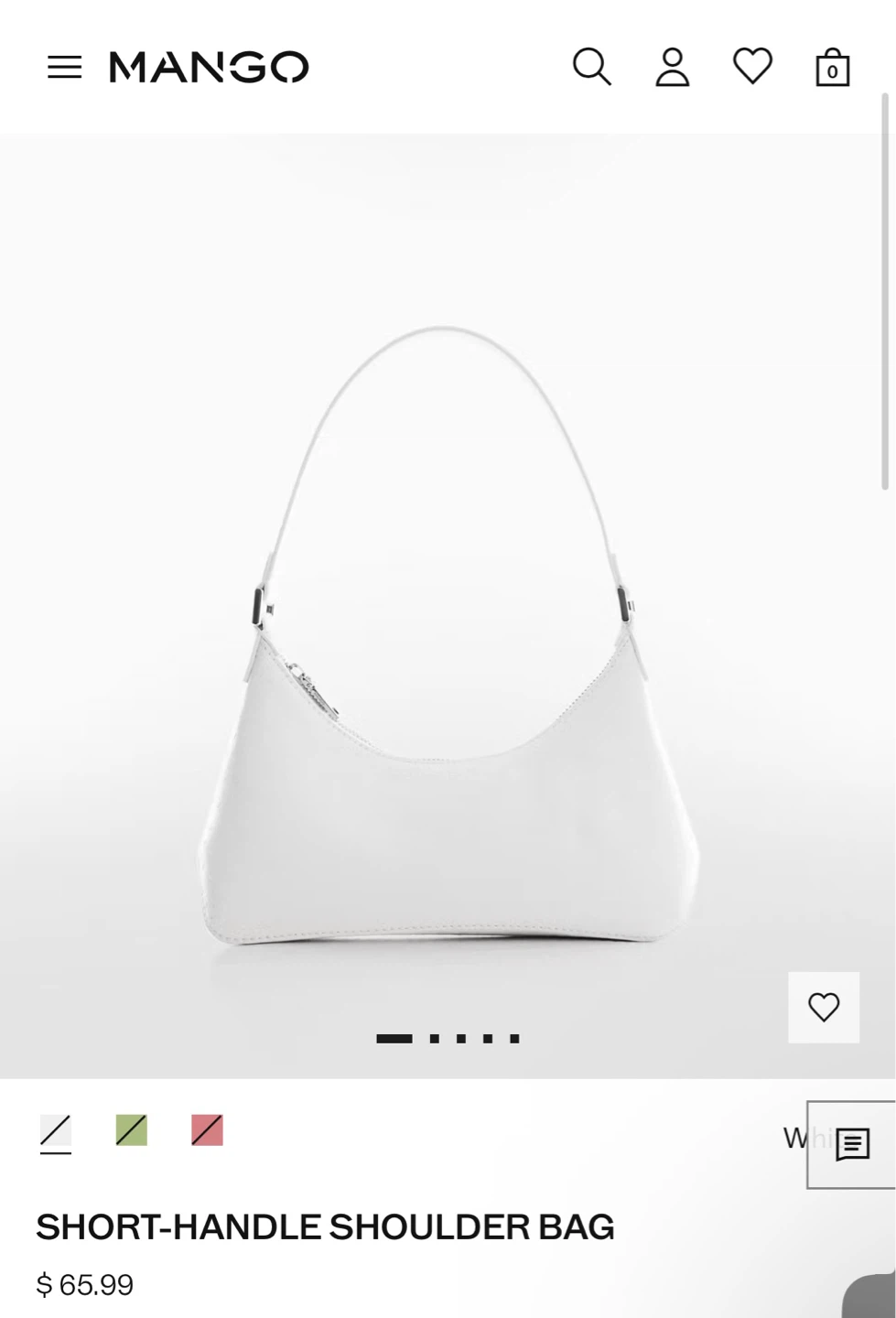 Mango White Short-Handle Shoulder Bag - photo 2