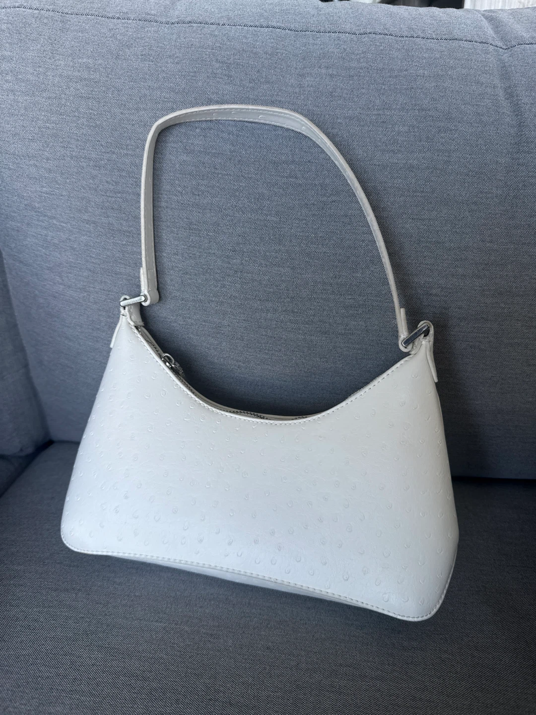 Mango White Short-Handle Shoulder Bag