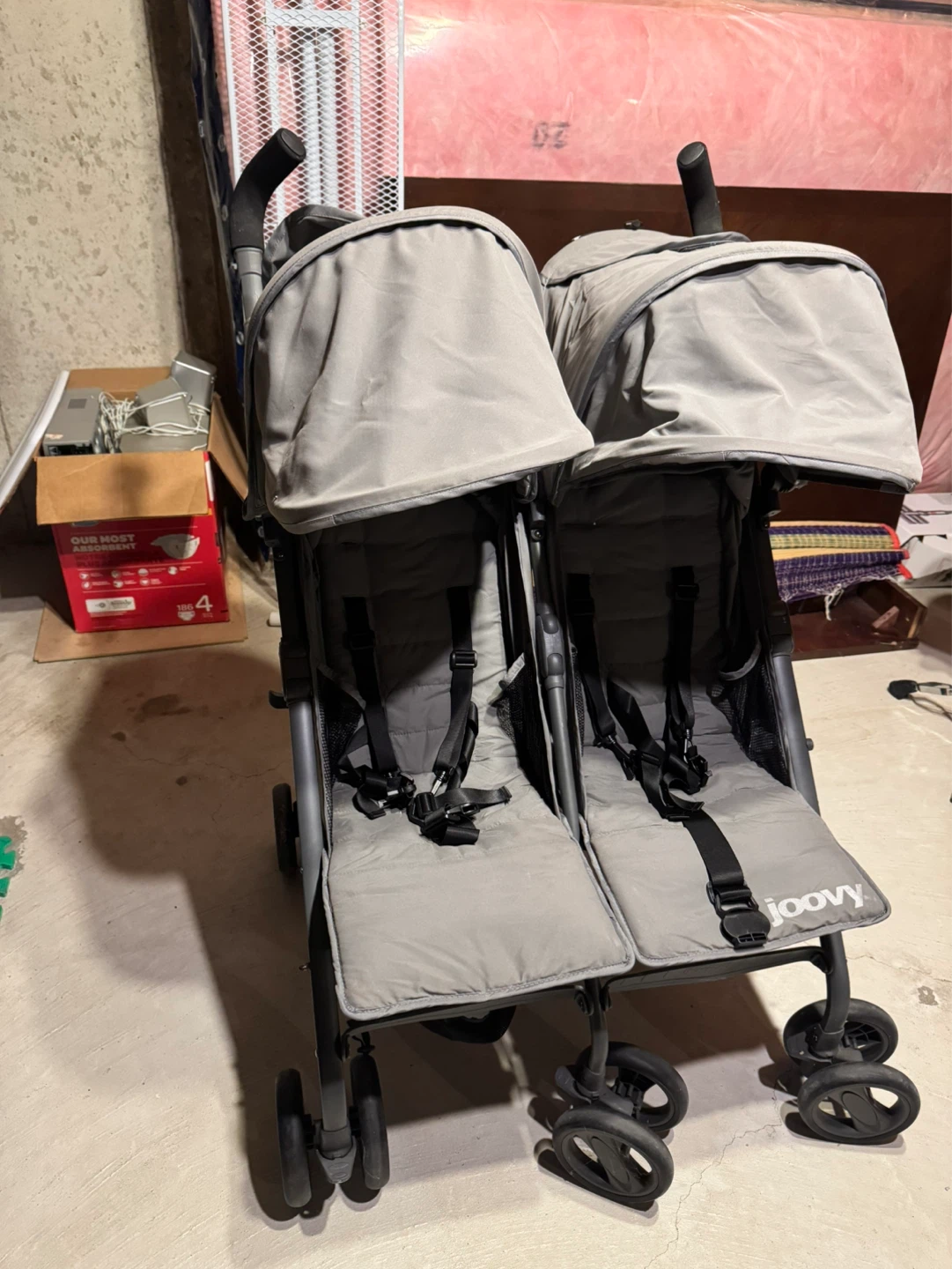 Joovy Twin Roo Double Stroller - Grey