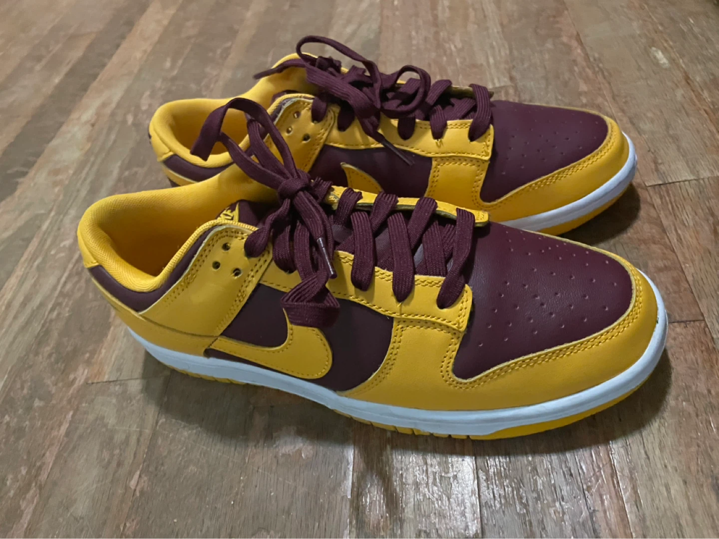 Nike Dunk Low Yellow Burgundy Sneakers - photo 4