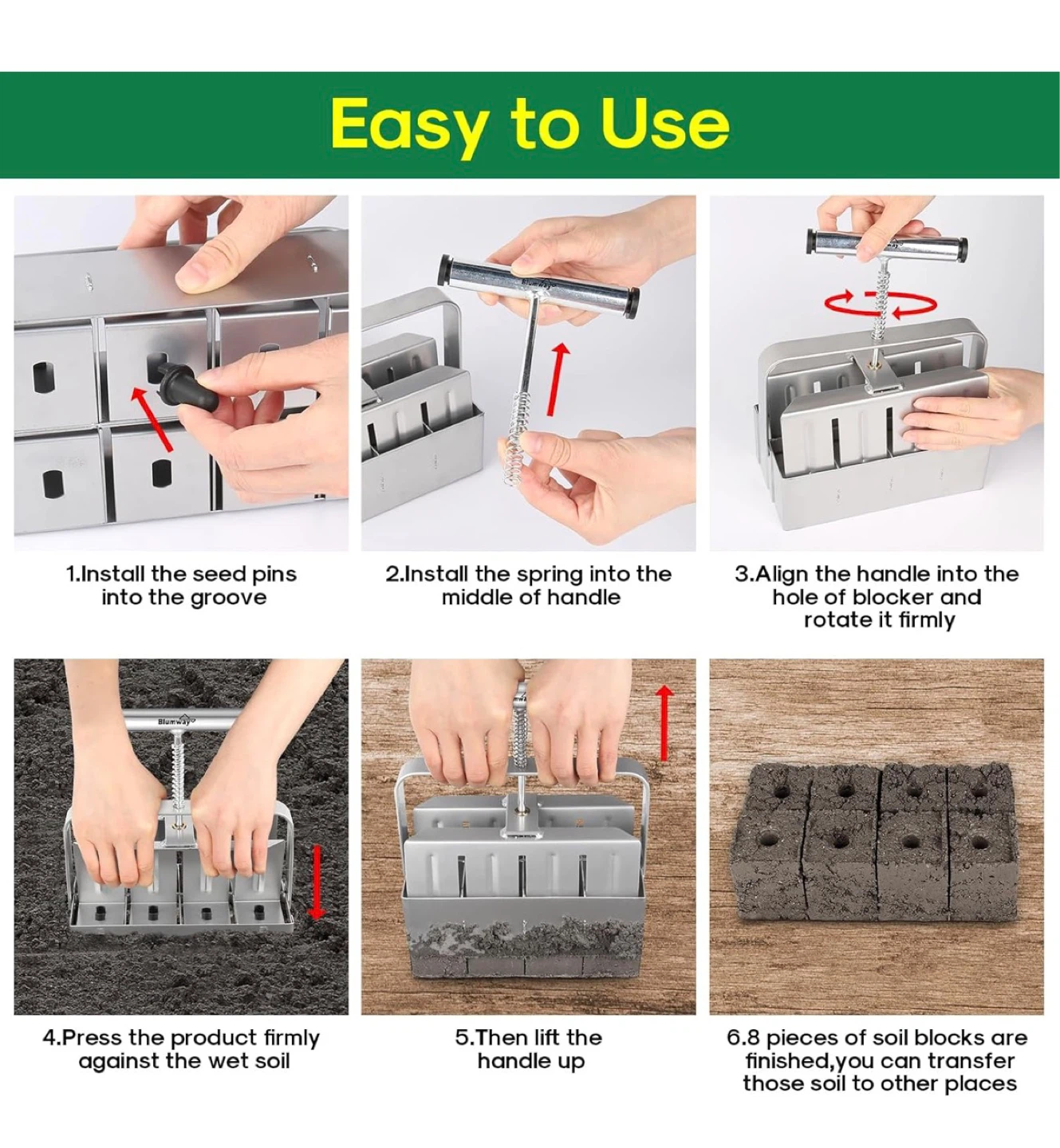 Blumway 8-Piece Soil Block Maker - photo 5