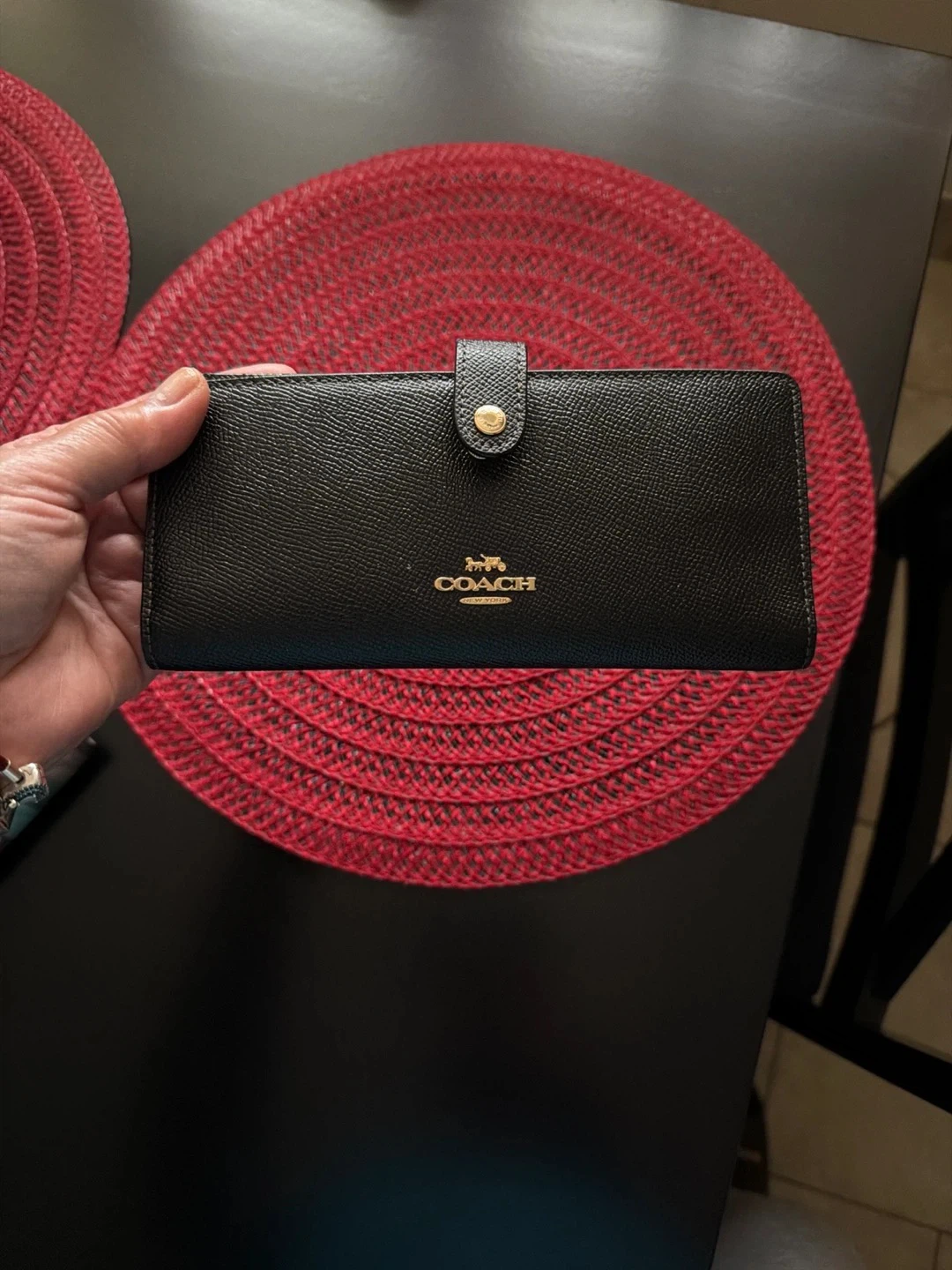 Coach Black Leather Bifold Wallet
