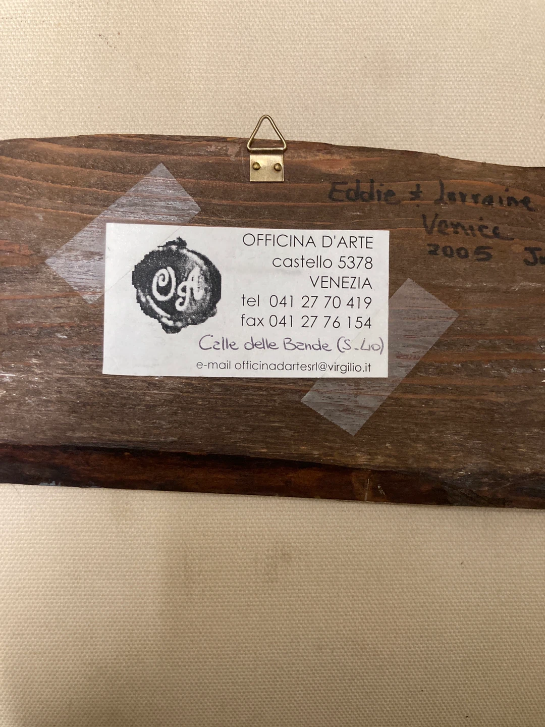 Hand-carved wooden art plaque with Venetian scene - photo 2