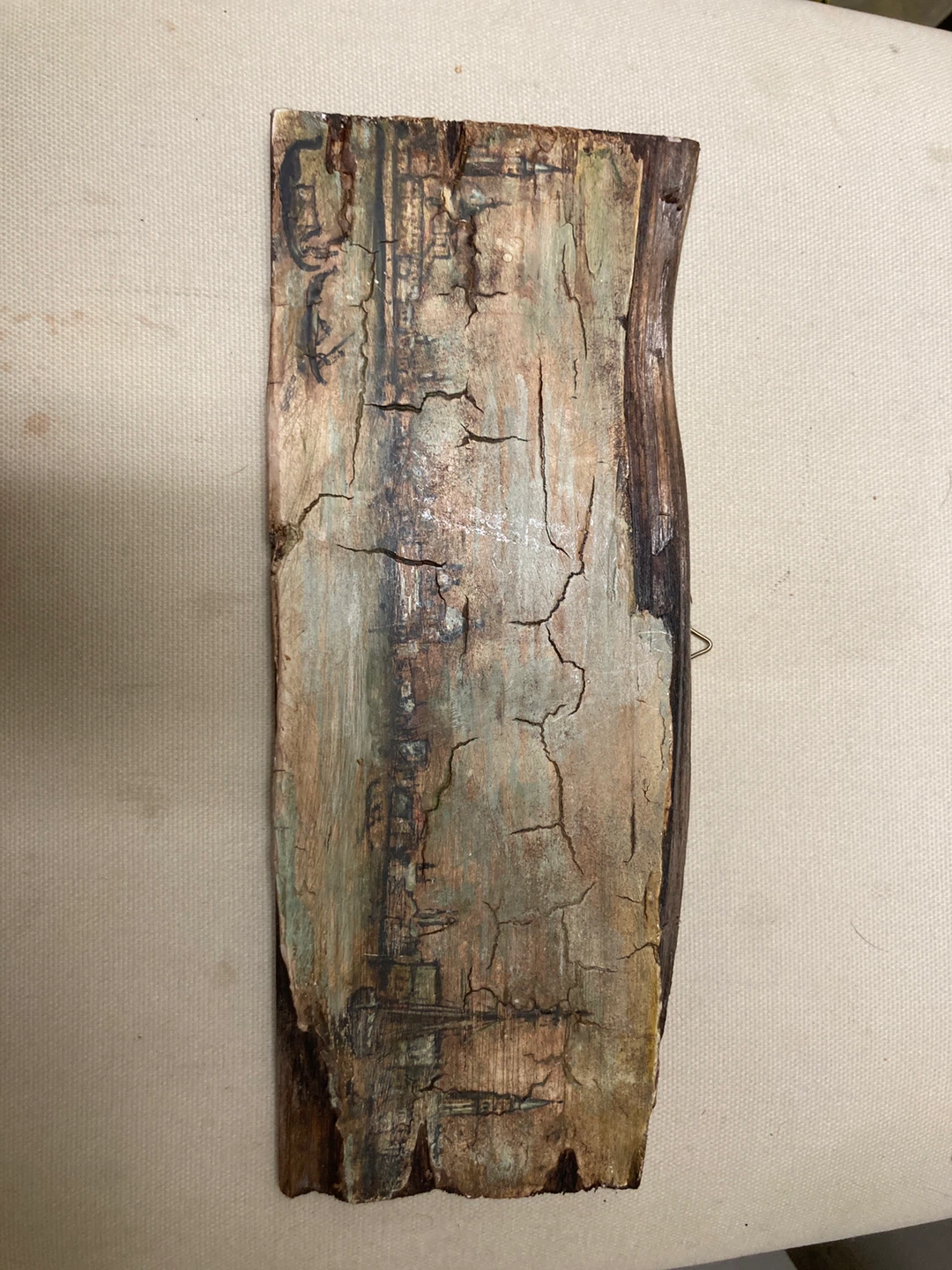 Hand-carved wooden art plaque with Venetian scene - photo 3