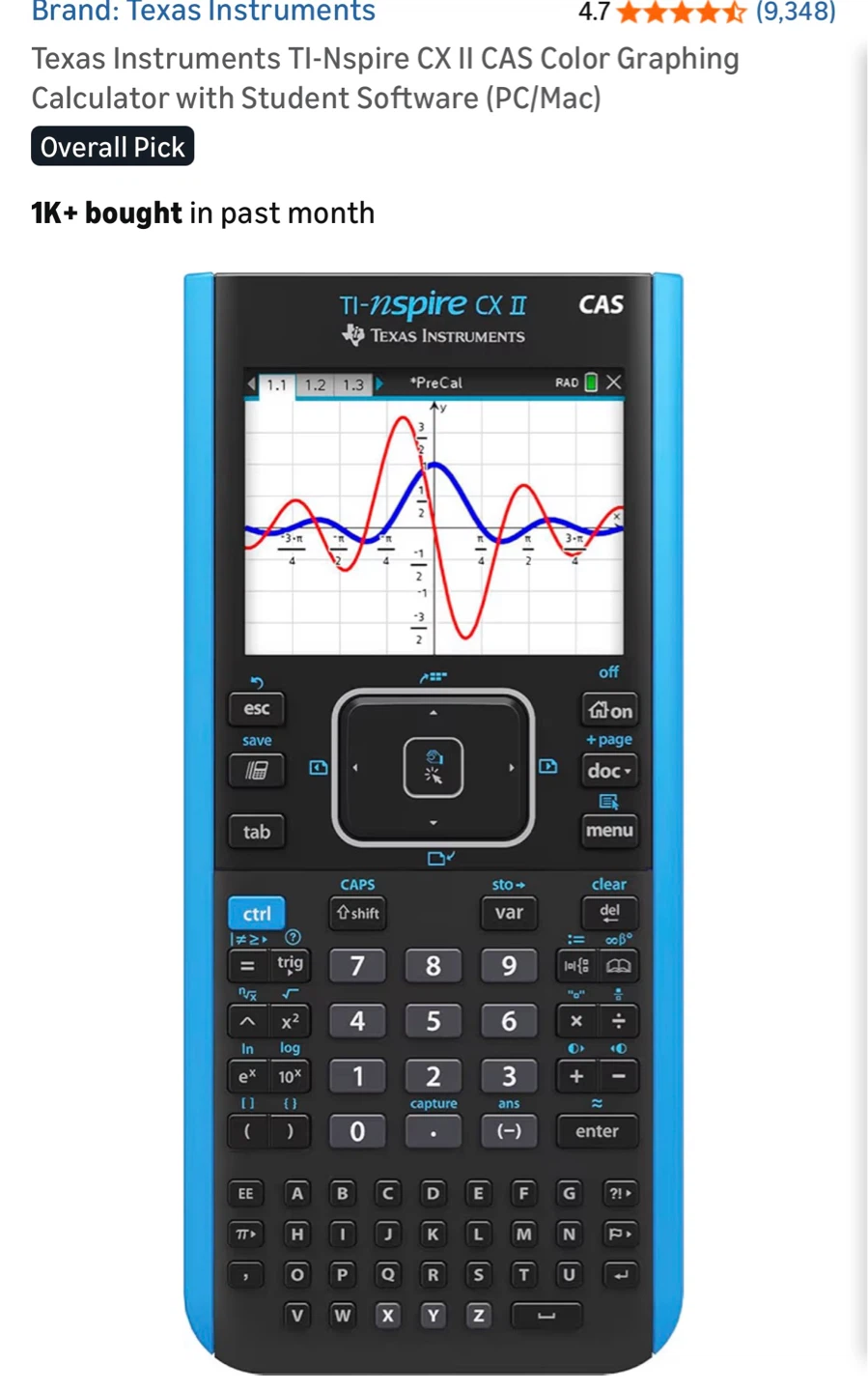 Texas Instruments TI-Nspire CX II CAS Color Graphing Calculator - photo 2