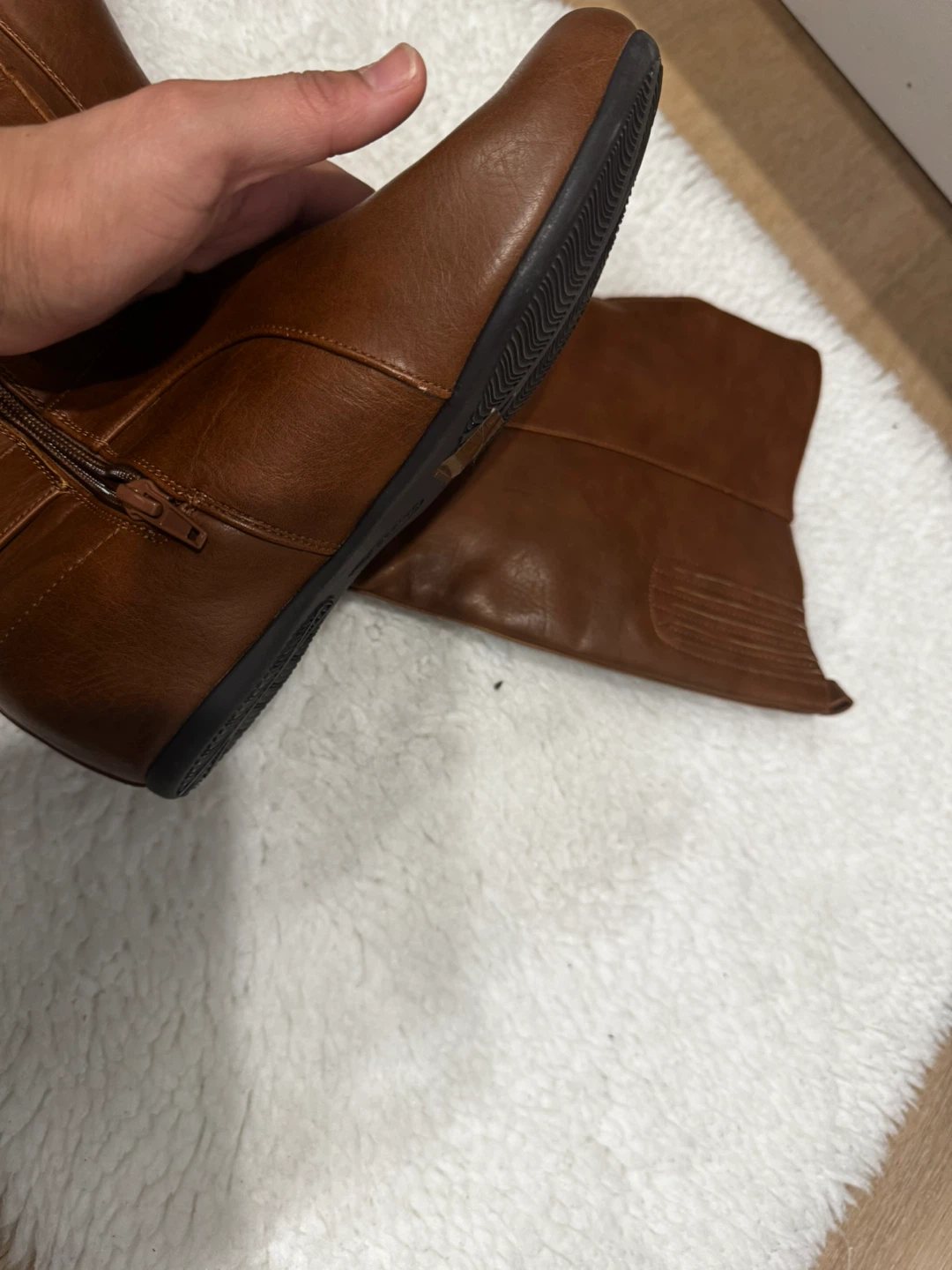Brown Faux Leather Tall Boots - photo 2
