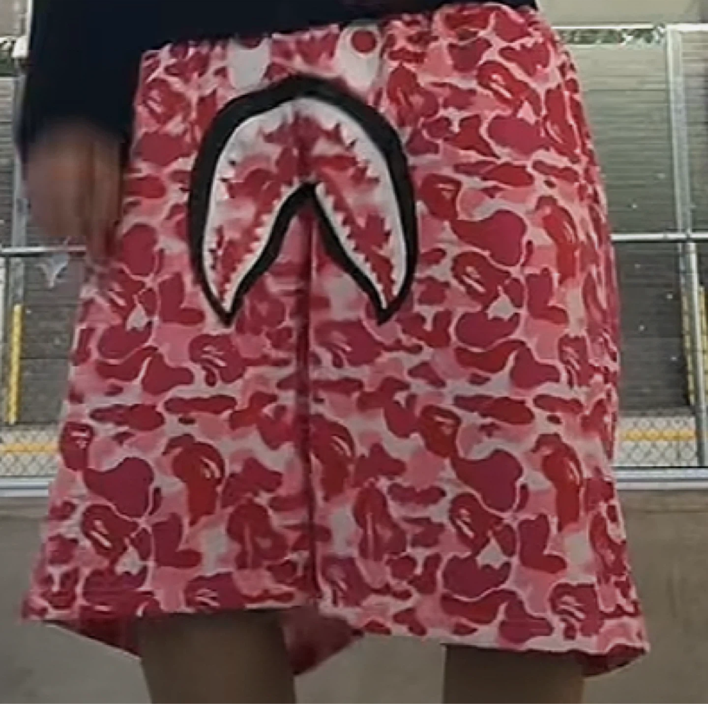 A Bathing Ape Pink Camo Shark Shorts
