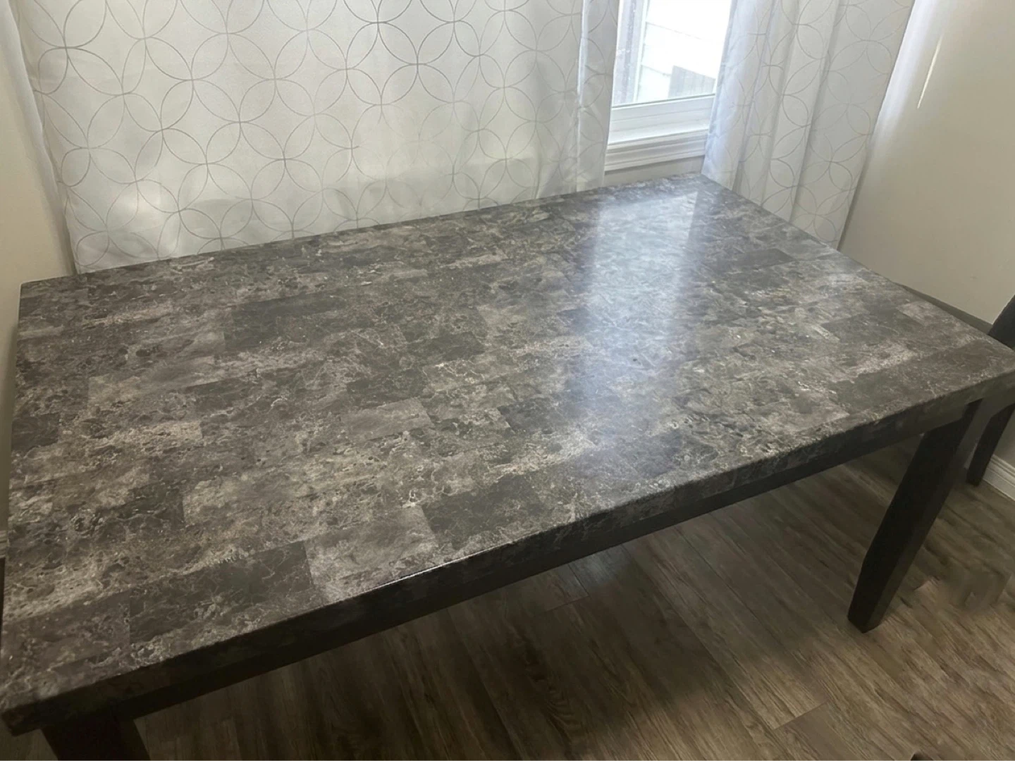Marble-look dining table