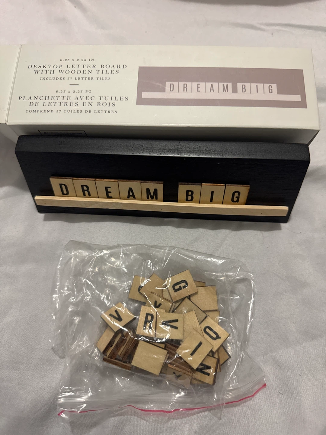 Dream Big Desktop Letter Board with Wooden Tiles