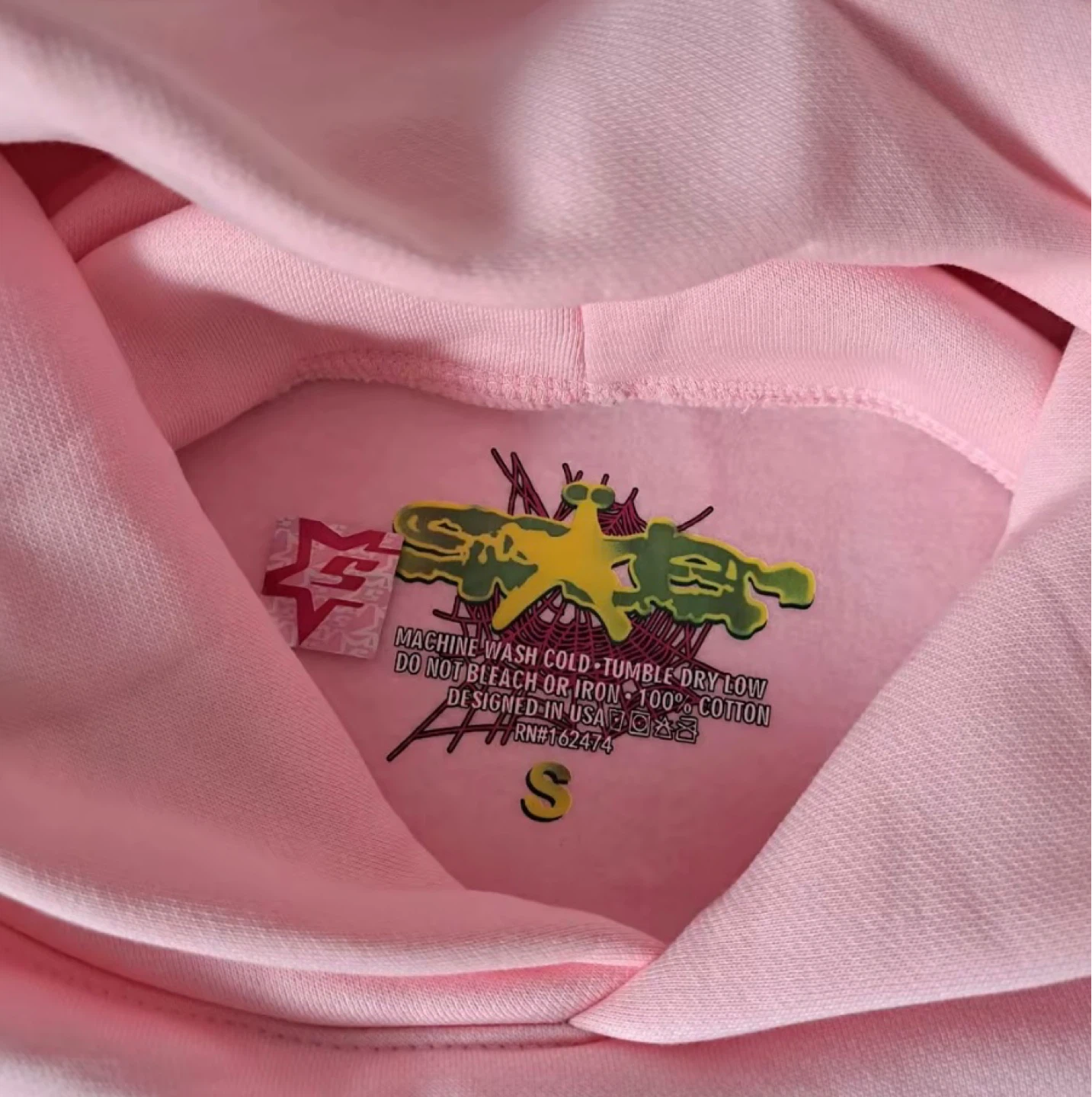 Pink "Atlanta" Spiderweb Hoodie - Size S - photo 3