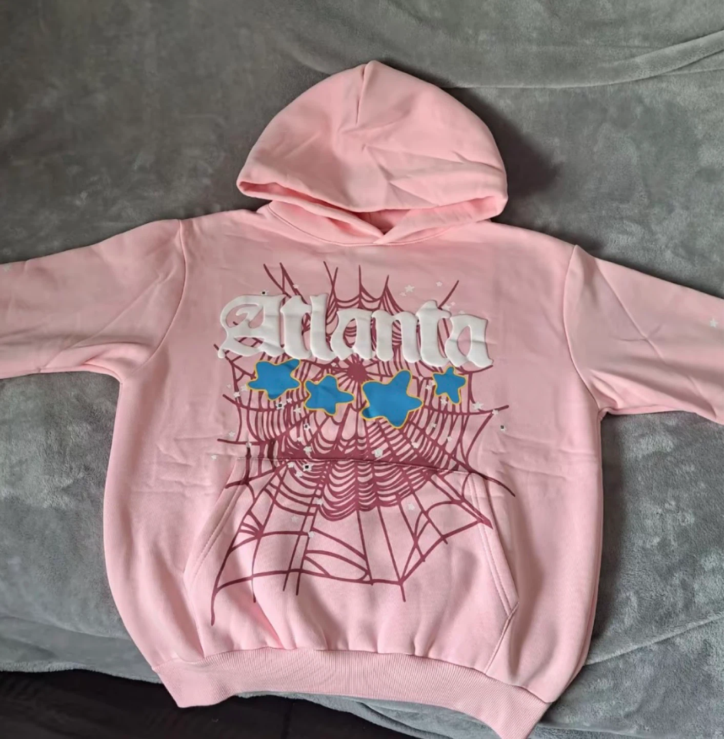 Pink "Atlanta" Spiderweb Hoodie - Size S
