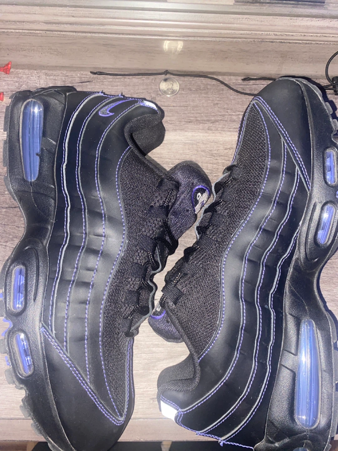 Nike Air Max 95 Black Purple Running Shoes - photo 2