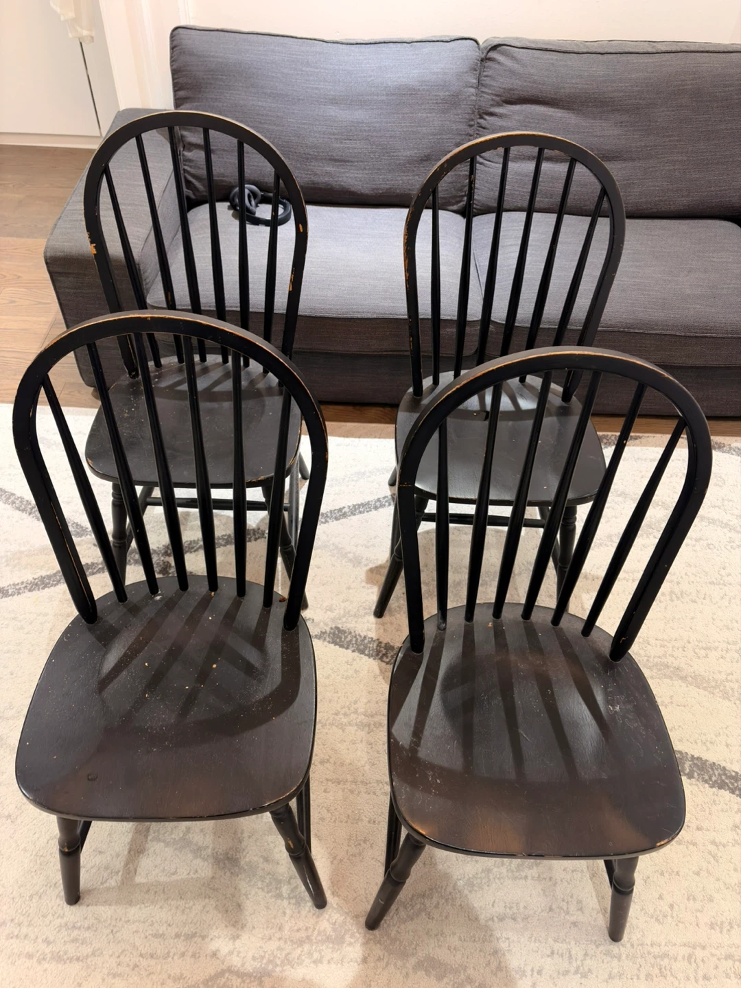 Set of 4 Mid Century Farmhouse Dining Chairs