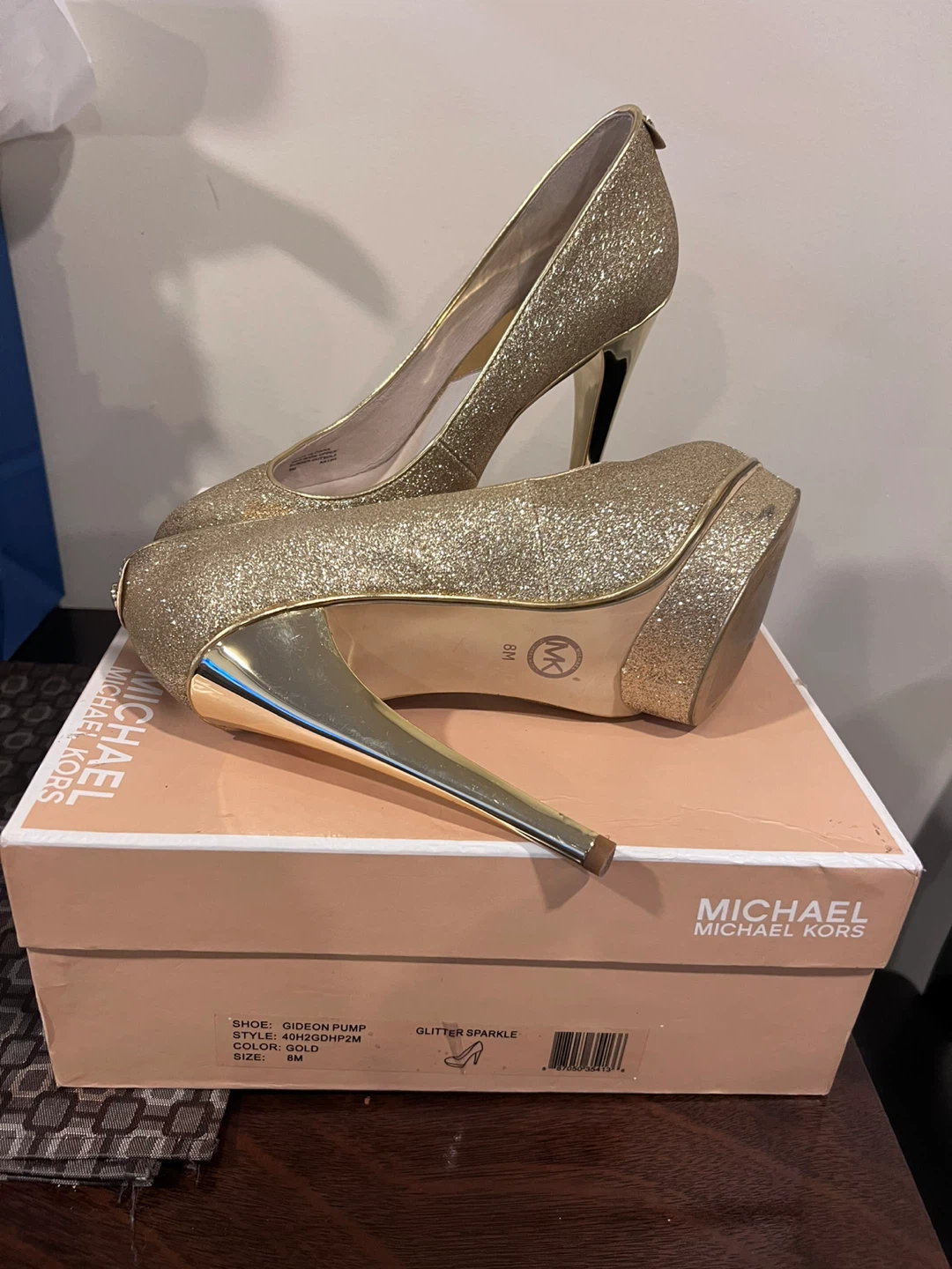 Michael Kors Gideon Pump Glitter Sparkle Heels Size 8M