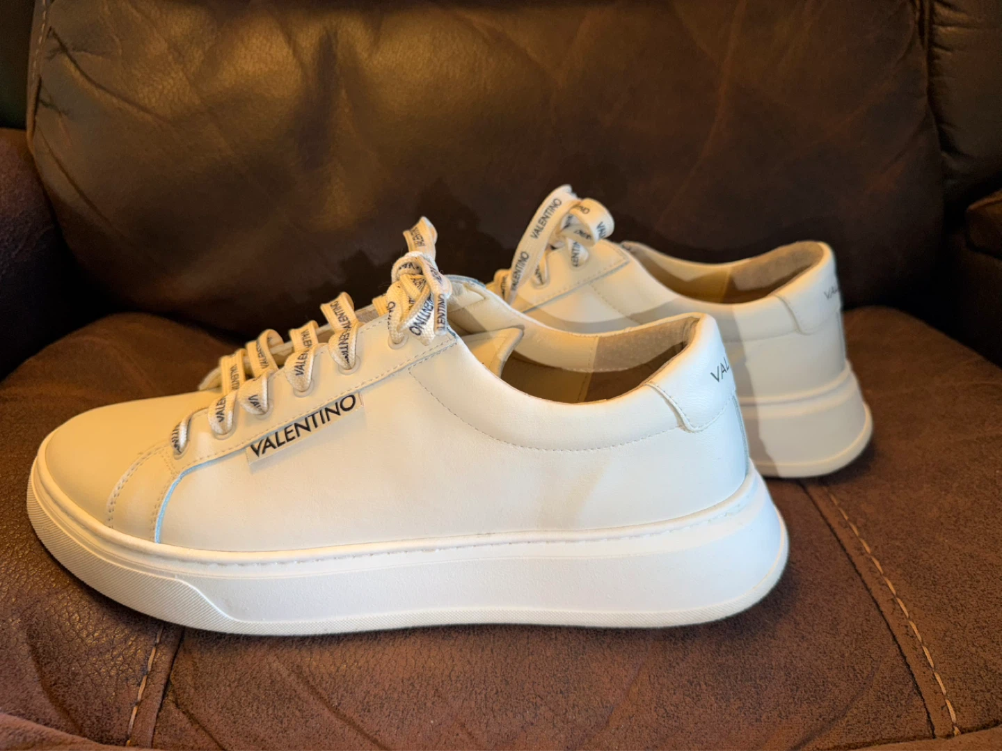 Valentino Tan Leather Sneakers