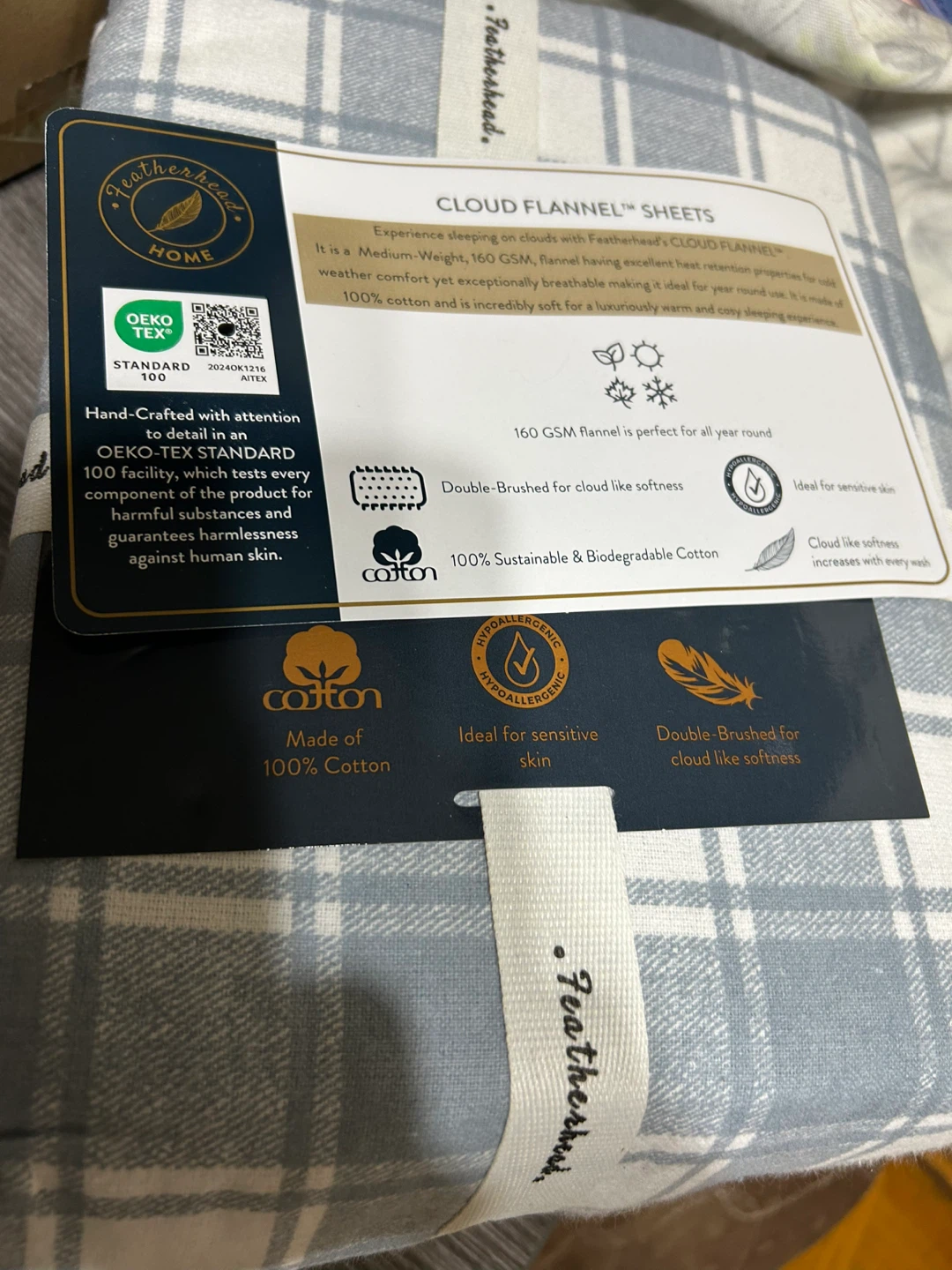 Brand New-Featherhead Cloud Flannel Sheet Set - Full/Double - photo 2