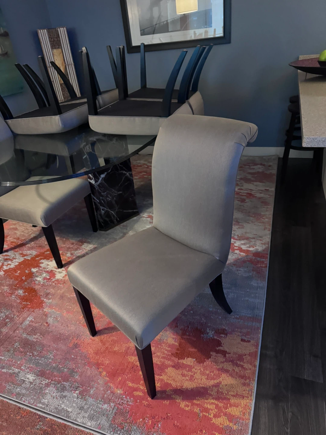 6 Grey Upholstered Dining Chair